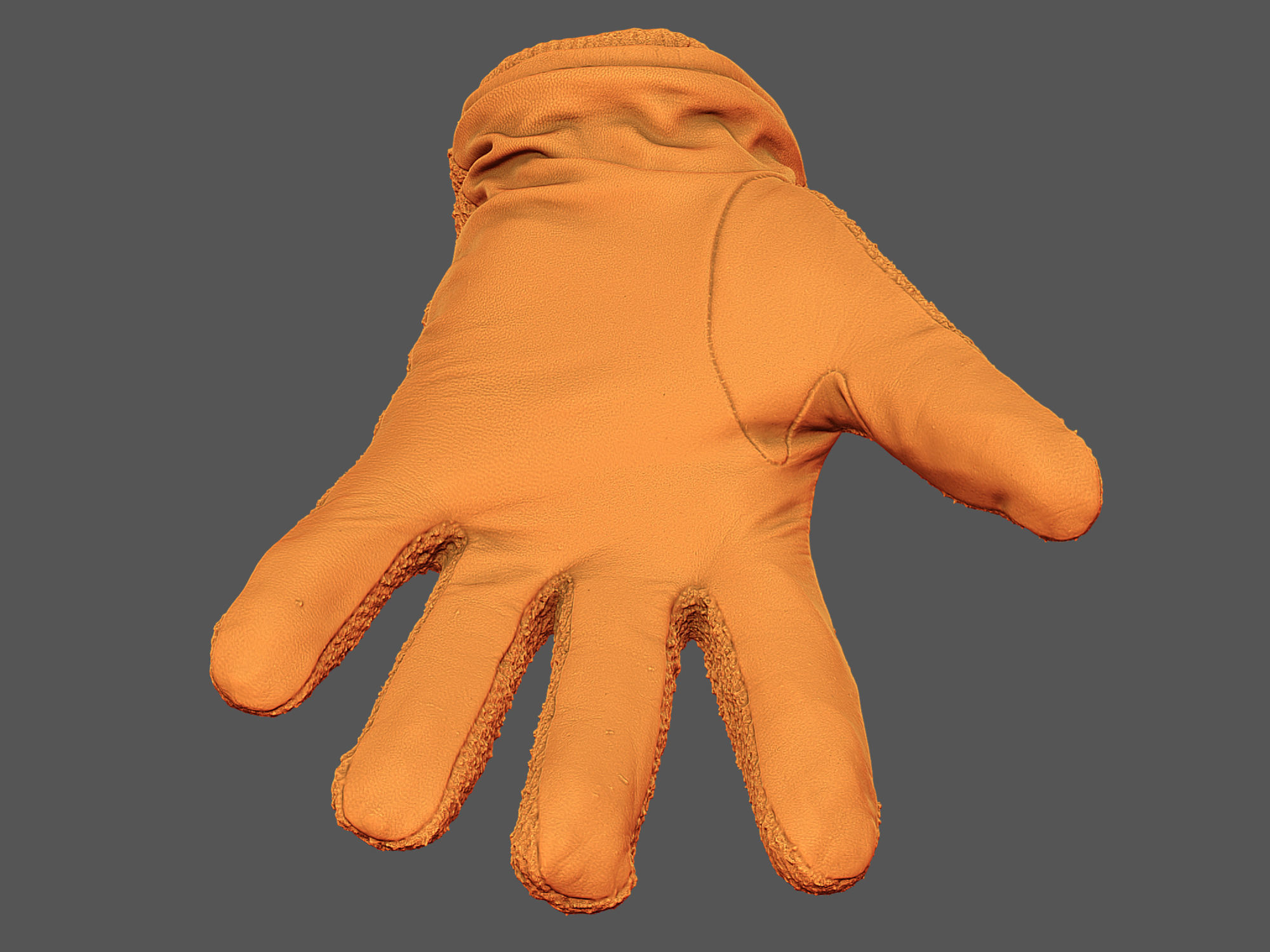 Gloves pair of orange 3D model_10