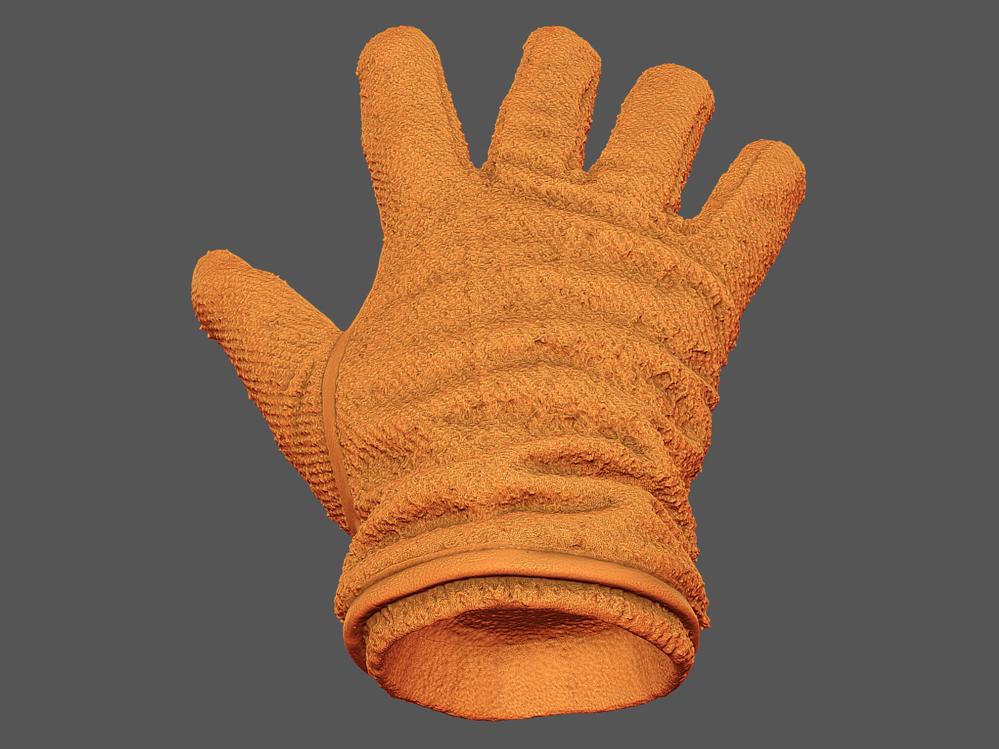 Gloves pair of orange 3D model_12