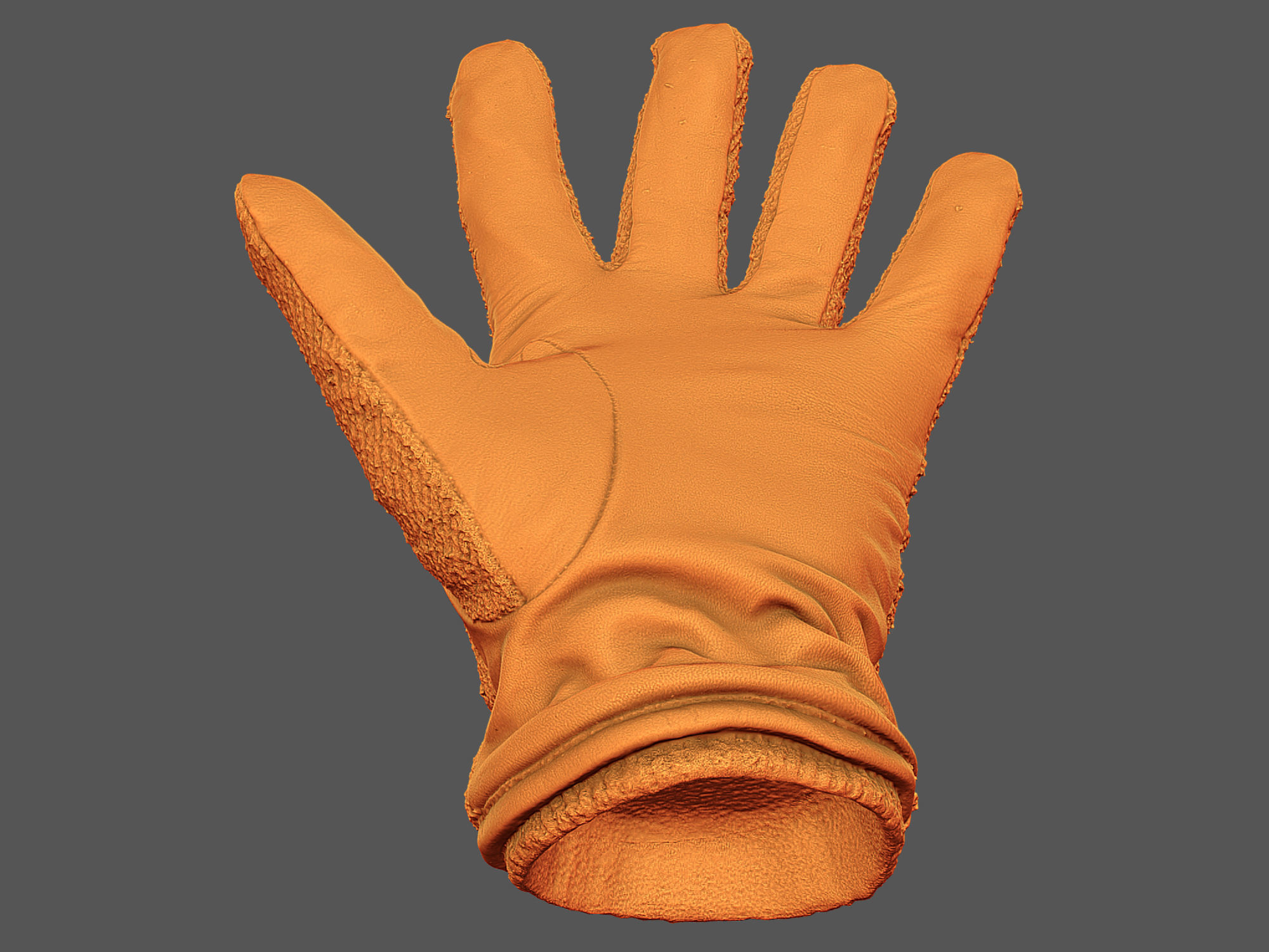 Gloves pair of orange 3D model_14