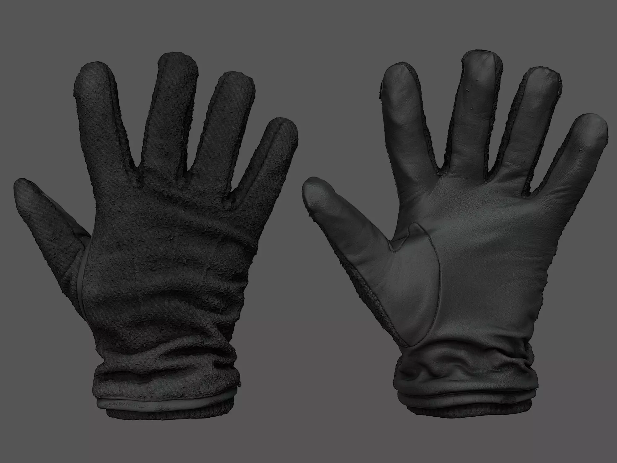 Gloves pair of orange 3D model_0