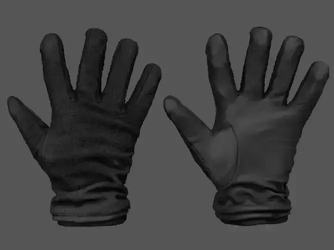 Gloves pair of orange 3D model