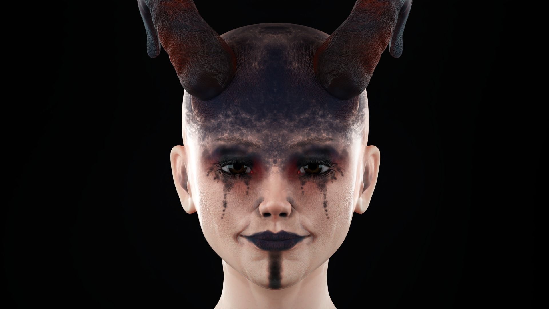 devil character head  3D model_1