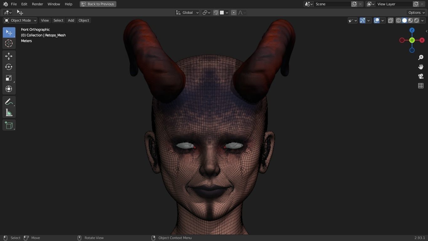 devil character head  3D model_5