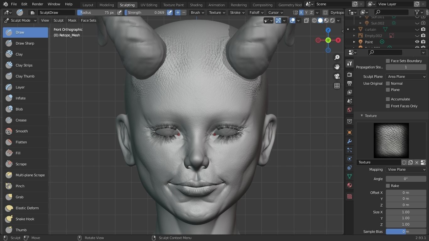 devil character head  3D model_2