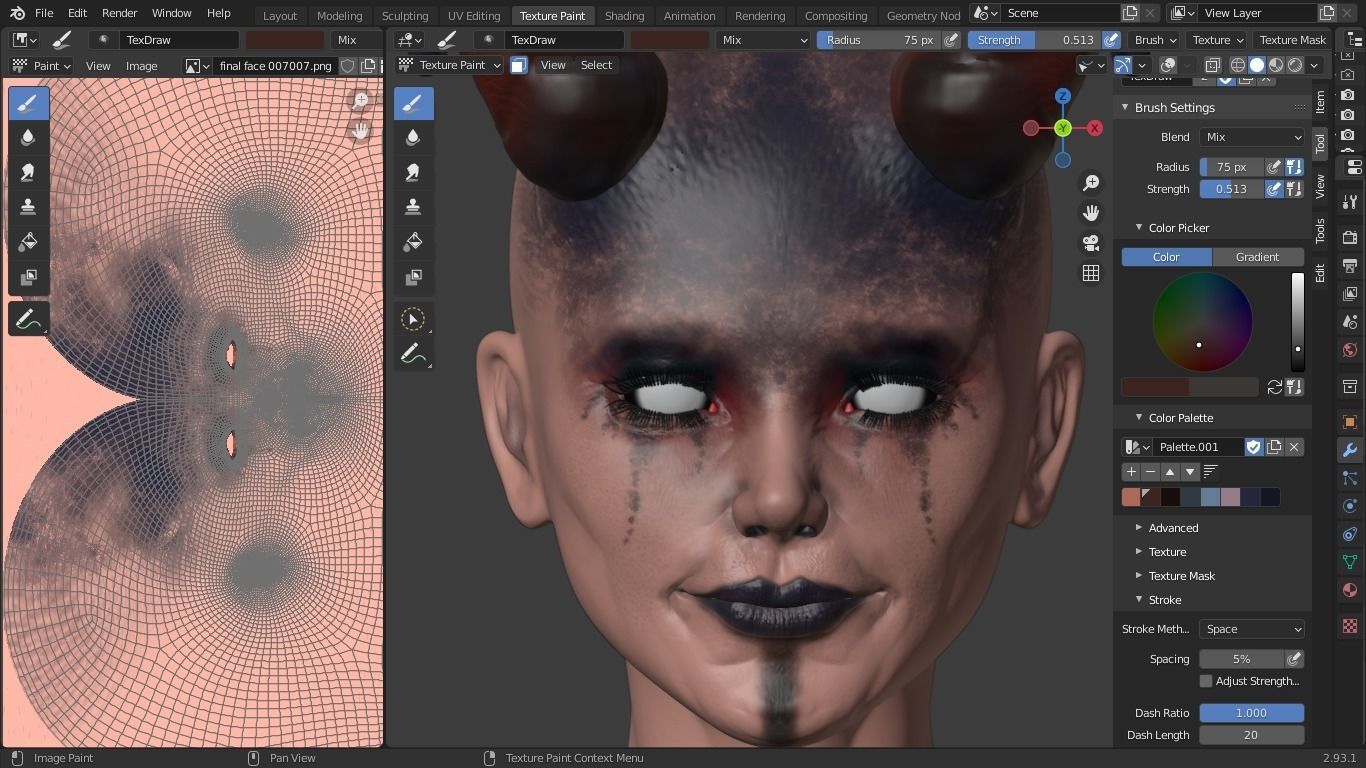 devil character head  3D model_4