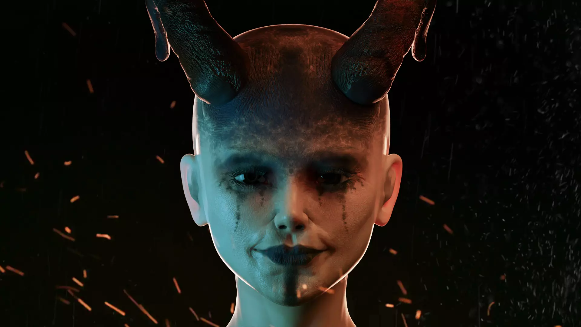 devil character head  3D model_0