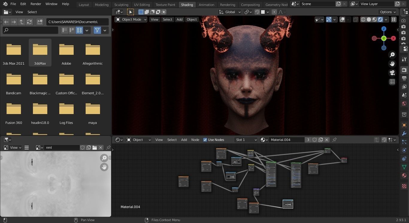devil character head  3D model_3
