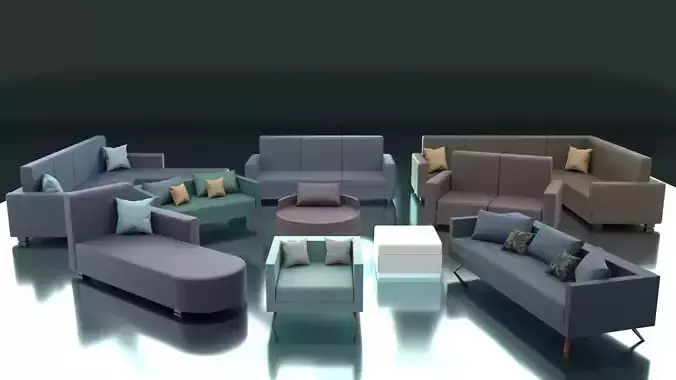 Sofa and Couch Collection with PBR materials