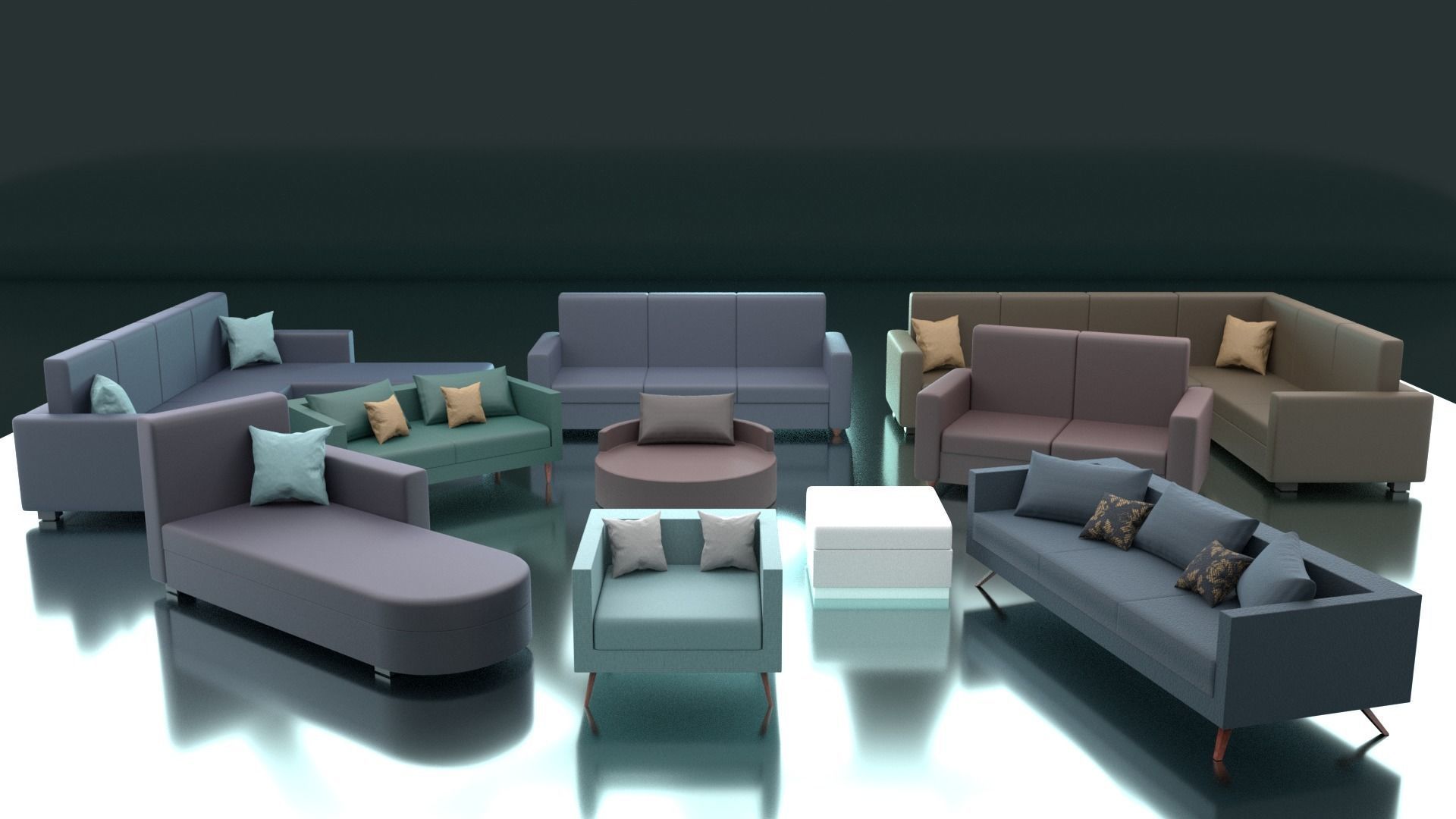 Sofa and Couch Collection with PBR materials _2