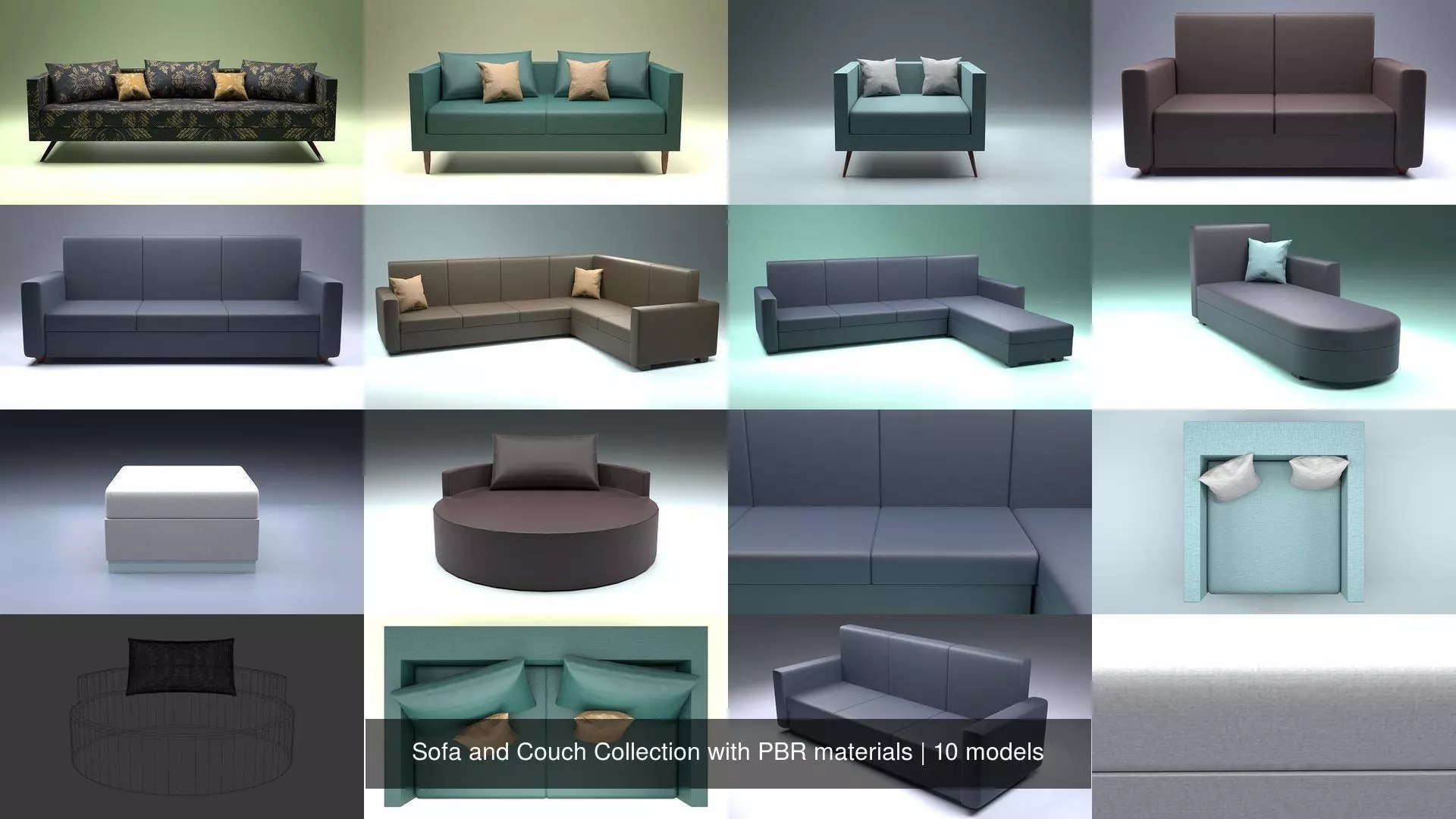 Sofa and Couch Collection with PBR materials _1