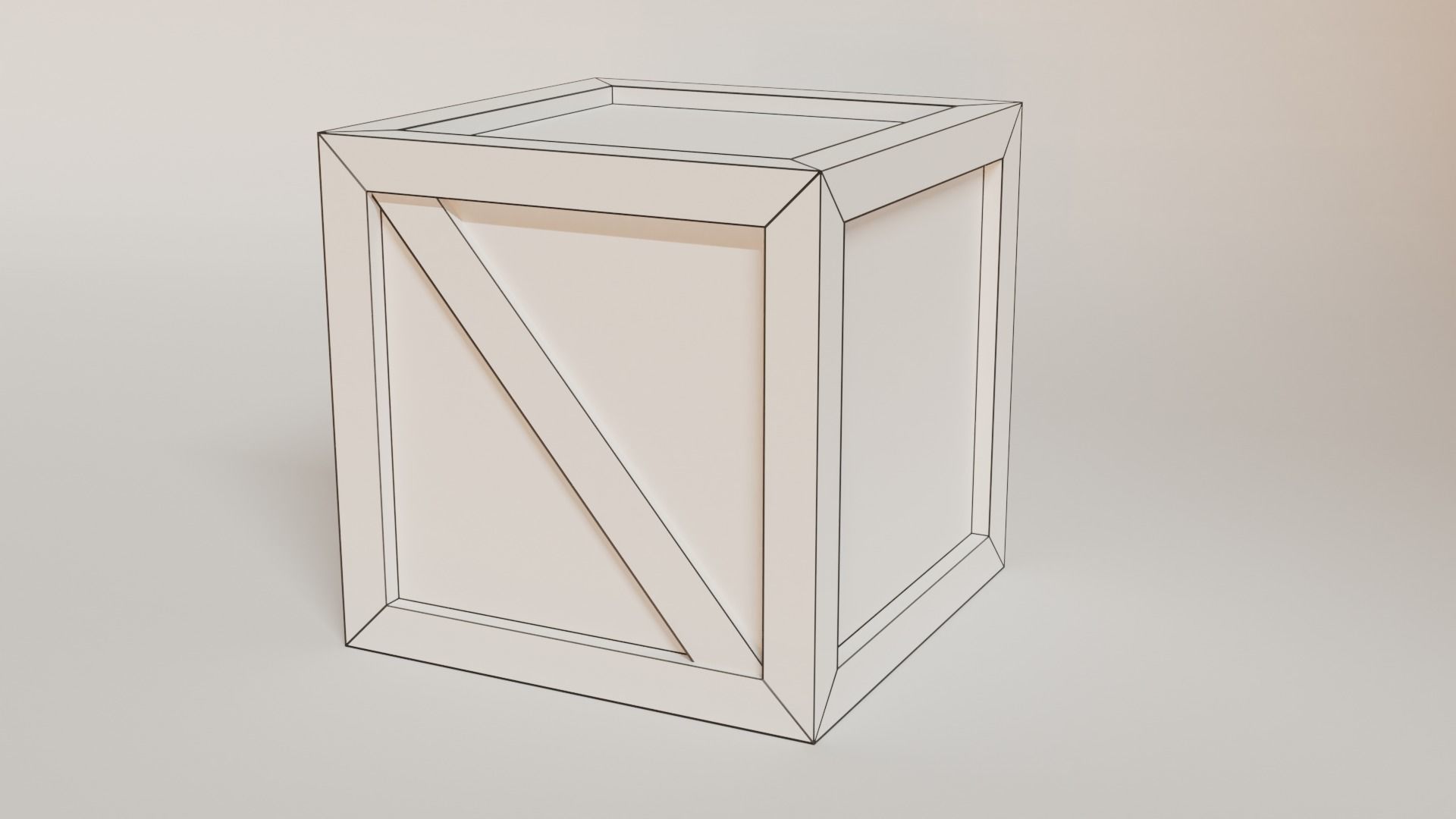 Simple Low Poly Crate Free low-poly 3D model_2