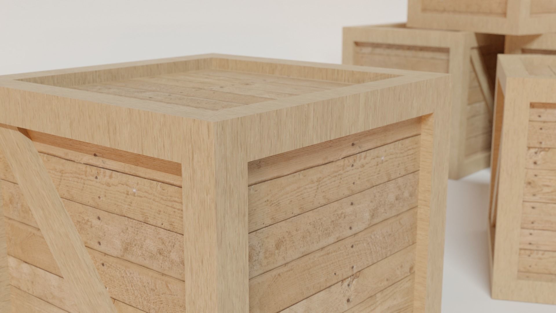 Simple Low Poly Crate Free low-poly 3D model_3