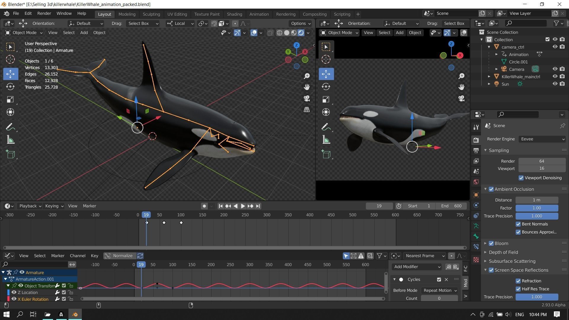 Orca killer whale Low-poly 3D model_20