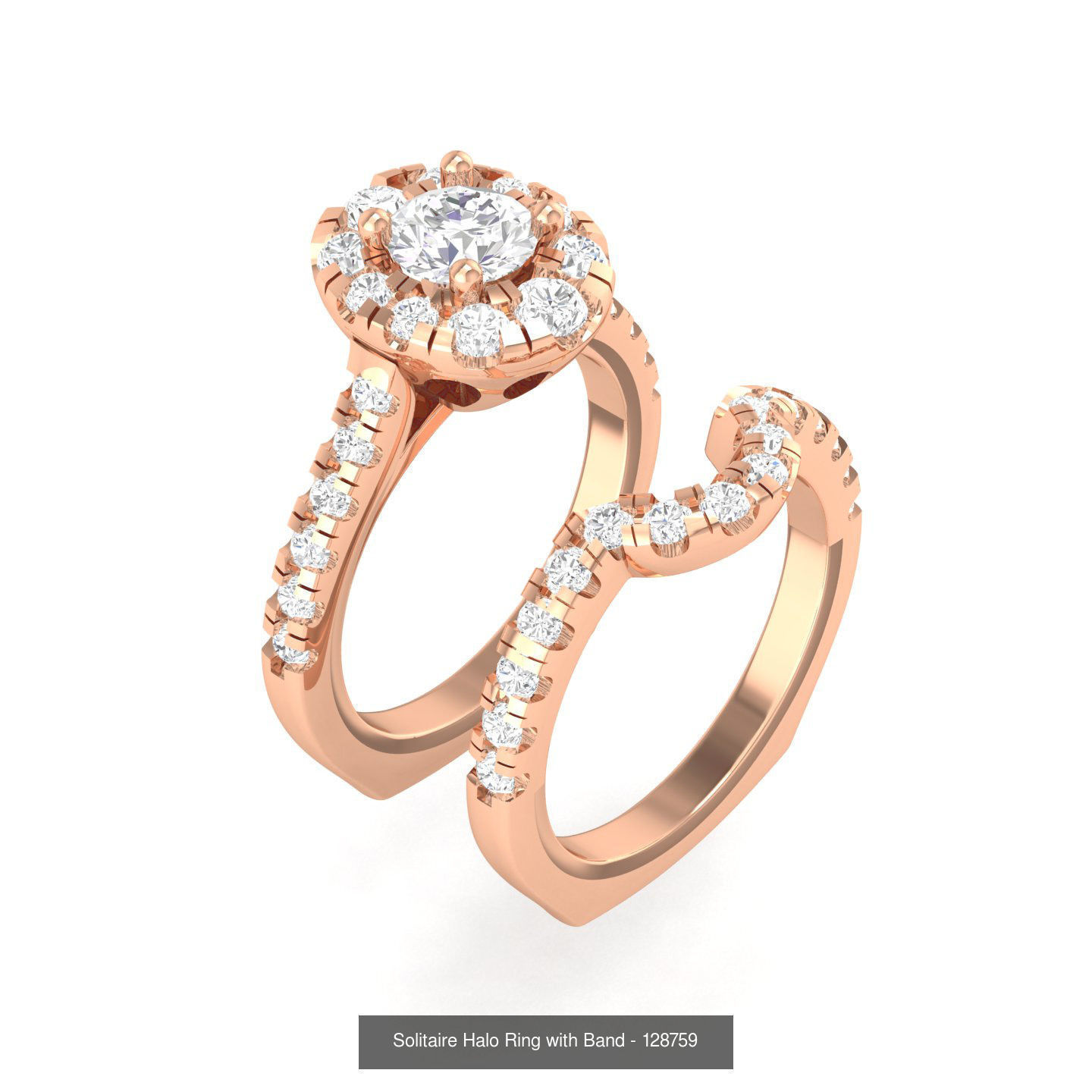 224  Solitaire Rings with bands 3dm stl renders details 3D Model Collection_320