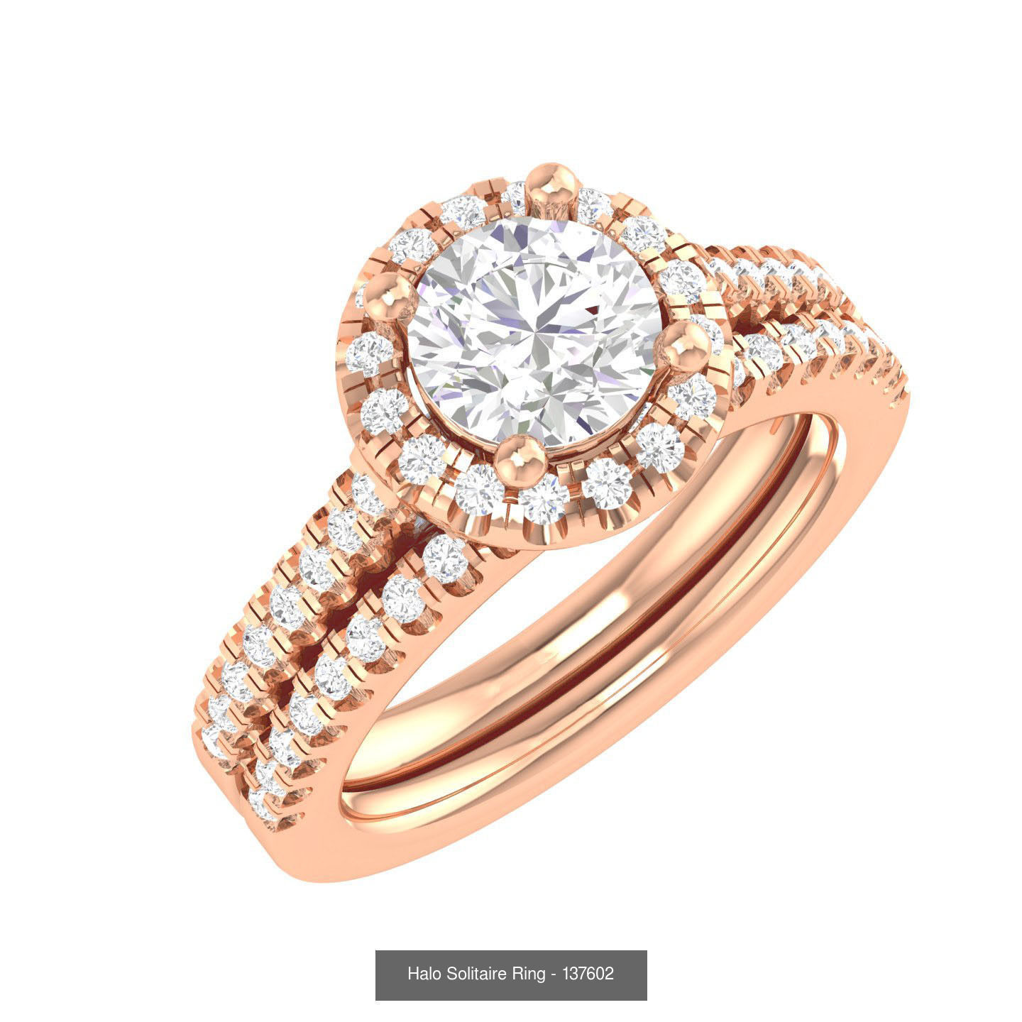 224  Solitaire Rings with bands 3dm stl renders details 3D Model Collection_145