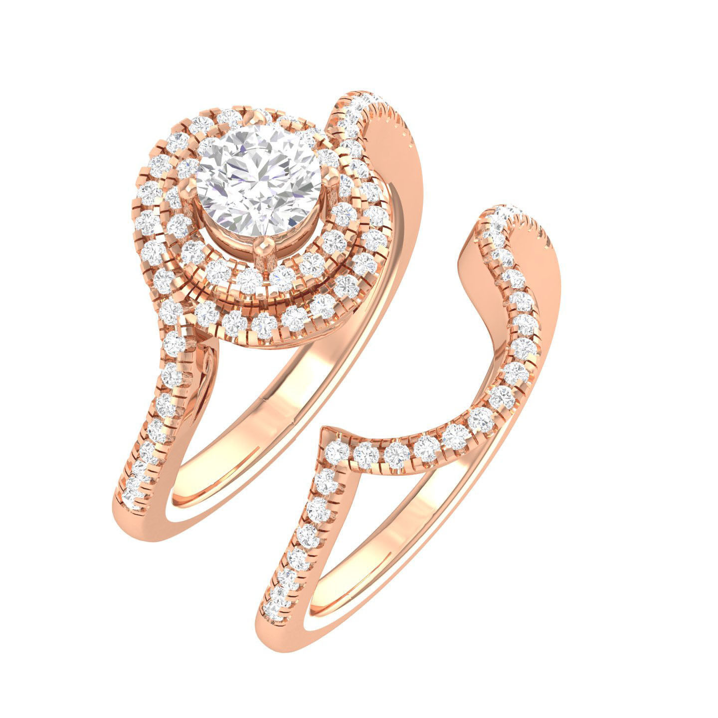 224  Solitaire Rings with bands 3dm stl renders details 3D Model Collection_290