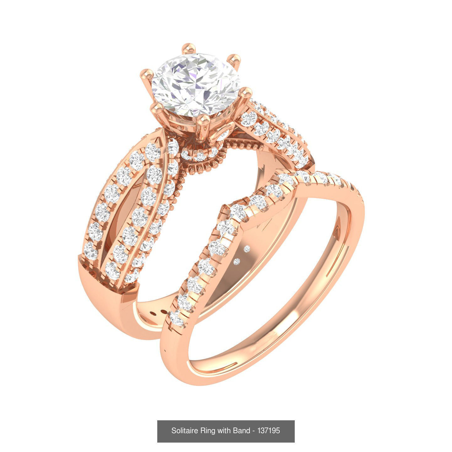224  Solitaire Rings with bands 3dm stl renders details 3D Model Collection_295