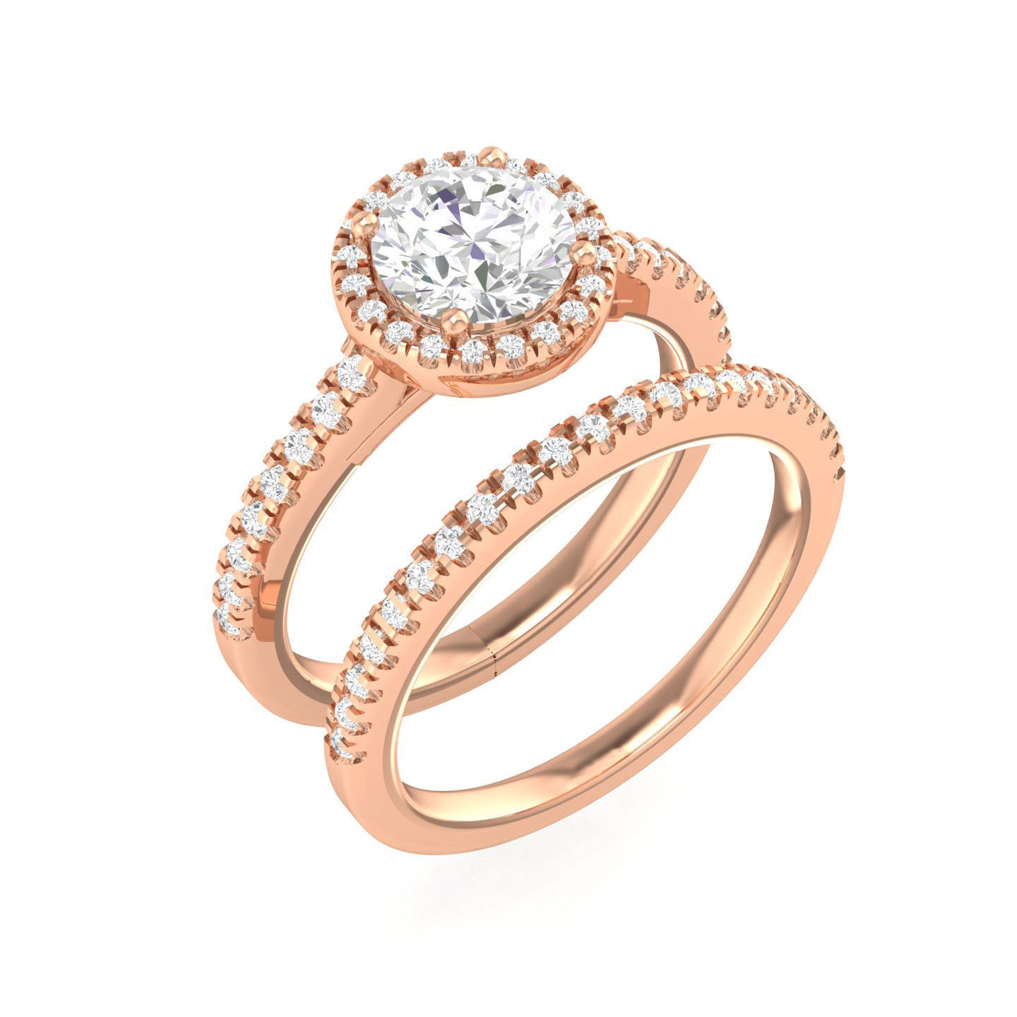 224  Solitaire Rings with bands 3dm stl renders details 3D Model Collection_100