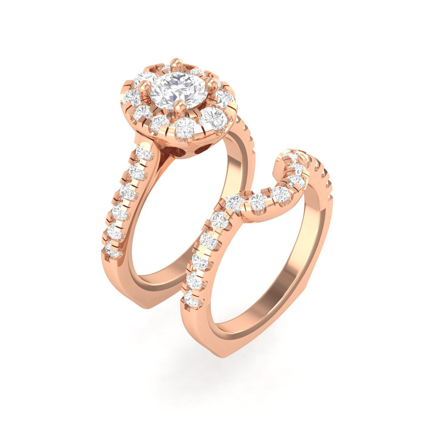 224  Solitaire Rings with bands 3dm stl renders details 3D Model Collection_8