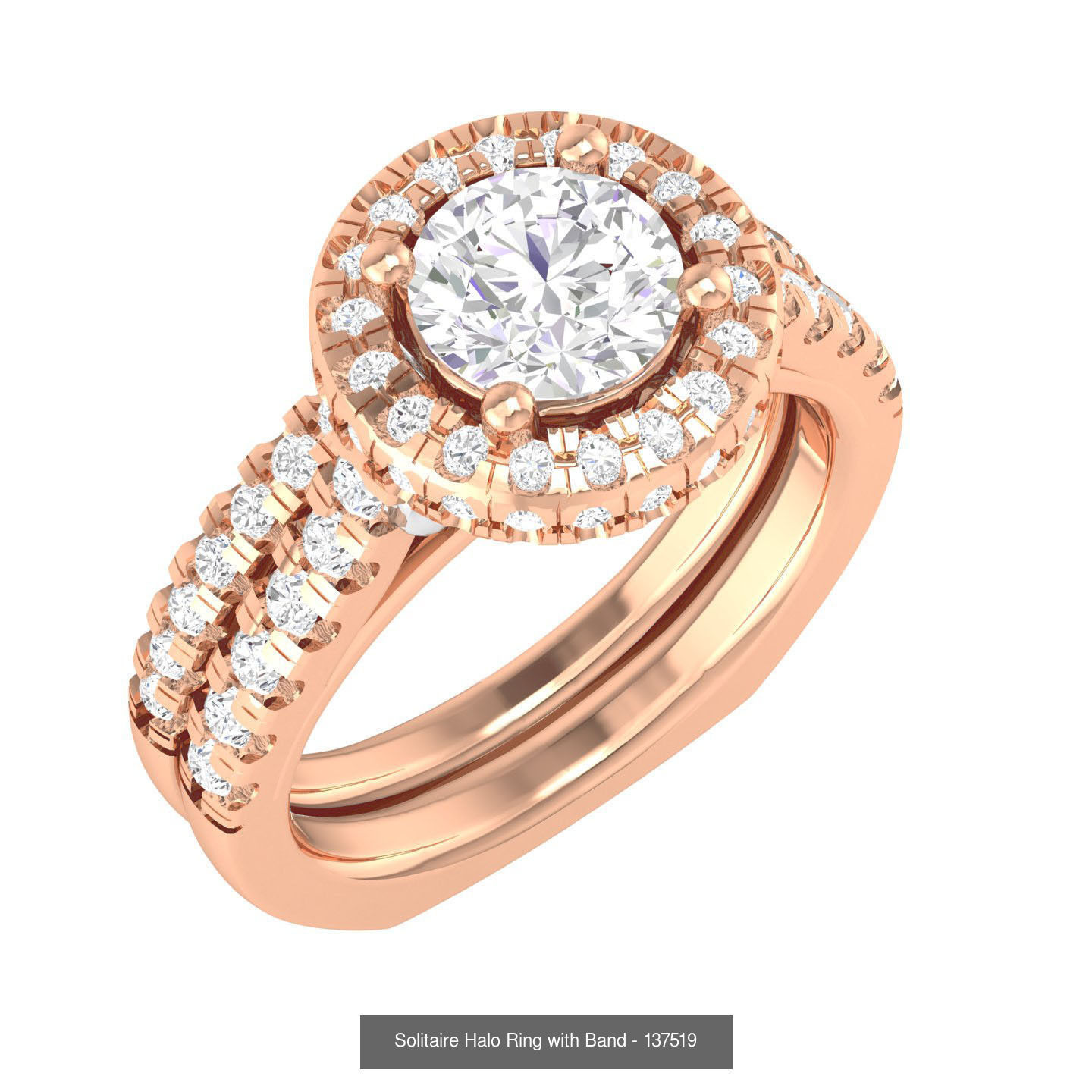224  Solitaire Rings with bands 3dm stl renders details 3D Model Collection_189