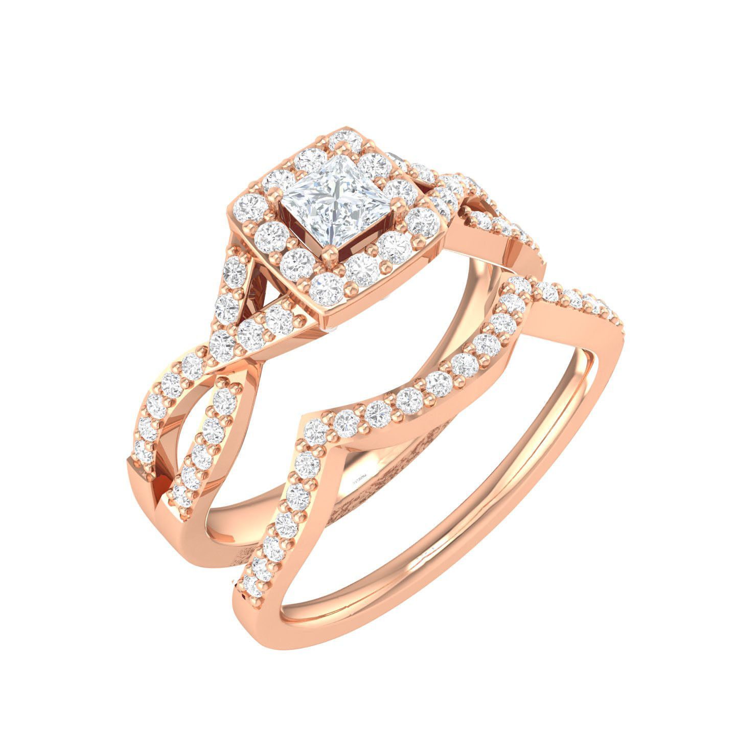 224  Solitaire Rings with bands 3dm stl renders details 3D Model Collection_160