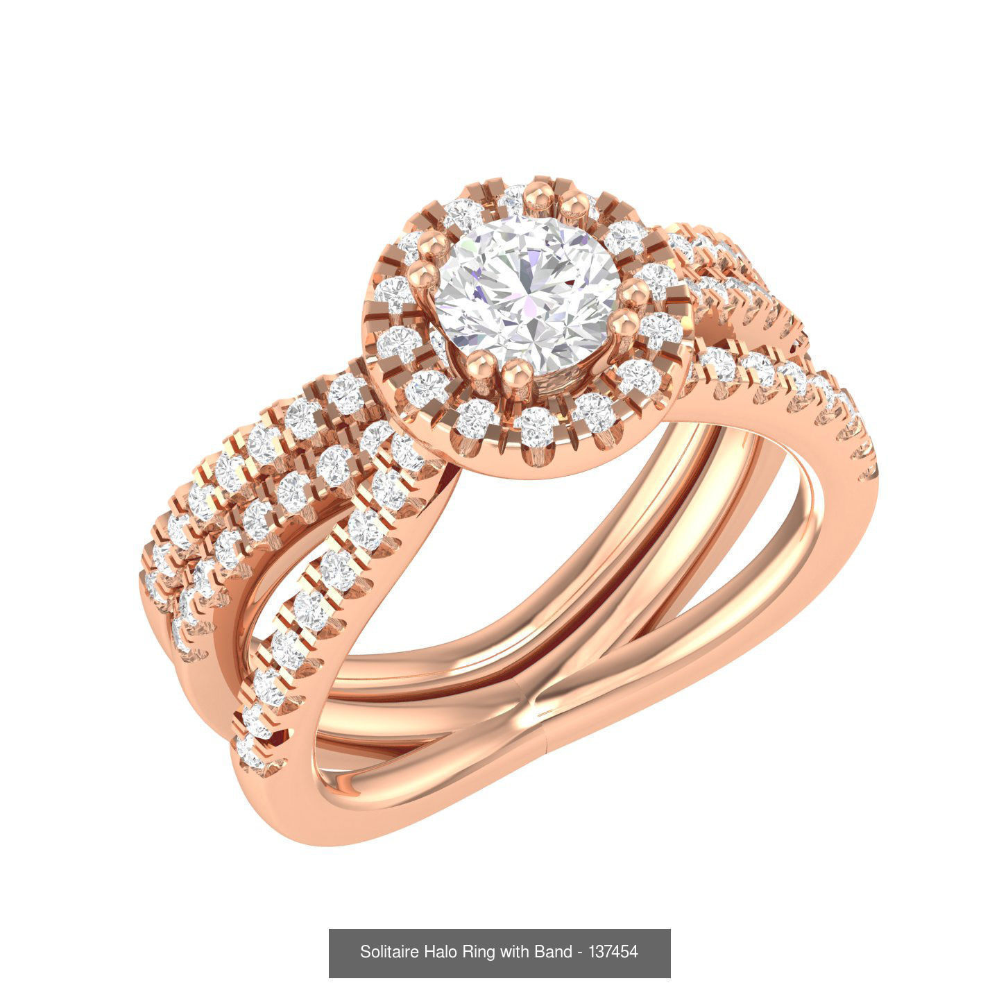 224  Solitaire Rings with bands 3dm stl renders details 3D Model Collection_221
