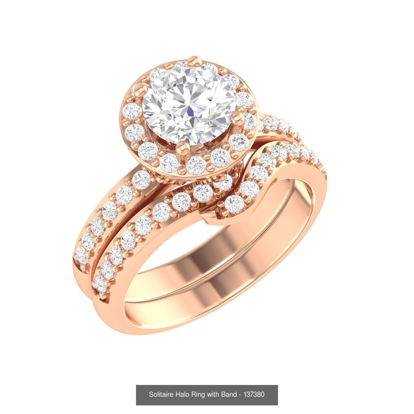 224  Solitaire Rings with bands 3dm stl renders details 3D Model Collection_267