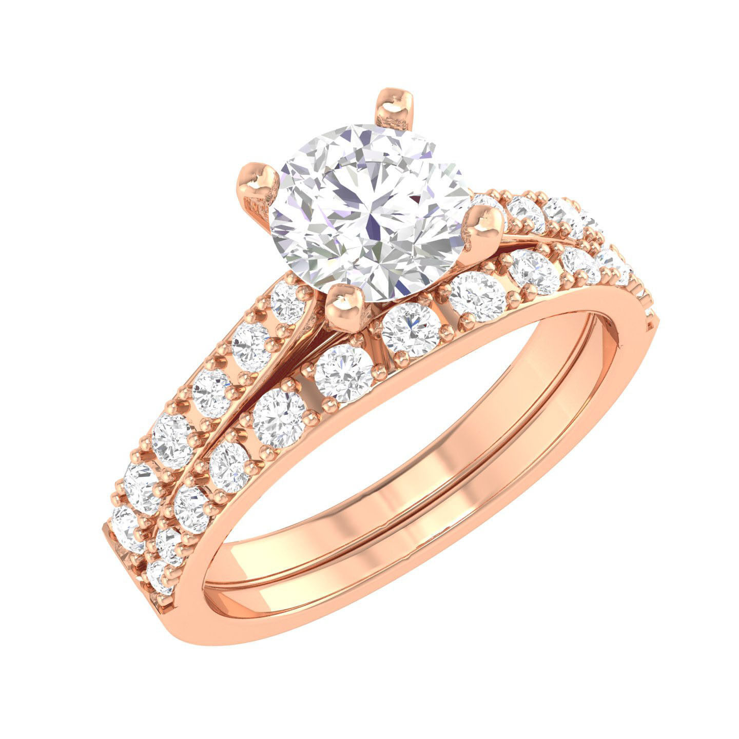 224  Solitaire Rings with bands 3dm stl renders details 3D Model Collection_186