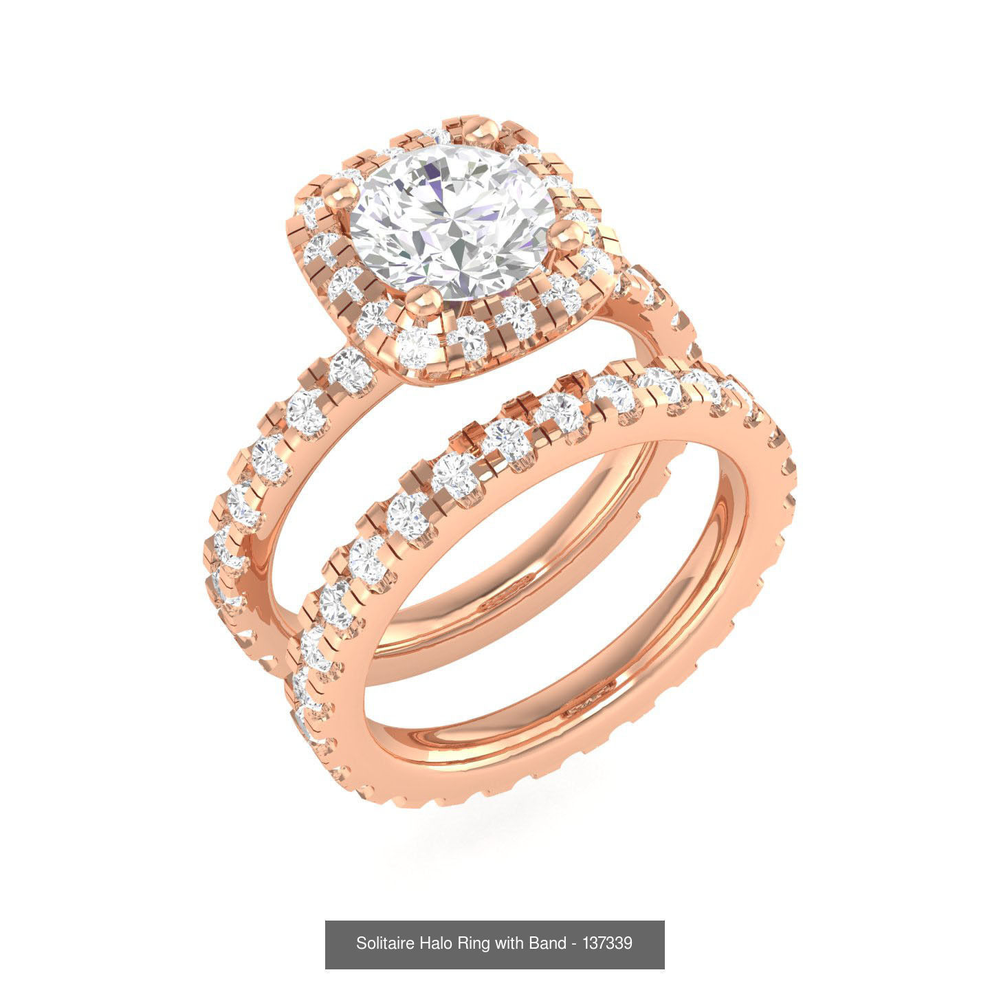 224  Solitaire Rings with bands 3dm stl renders details 3D Model Collection_279