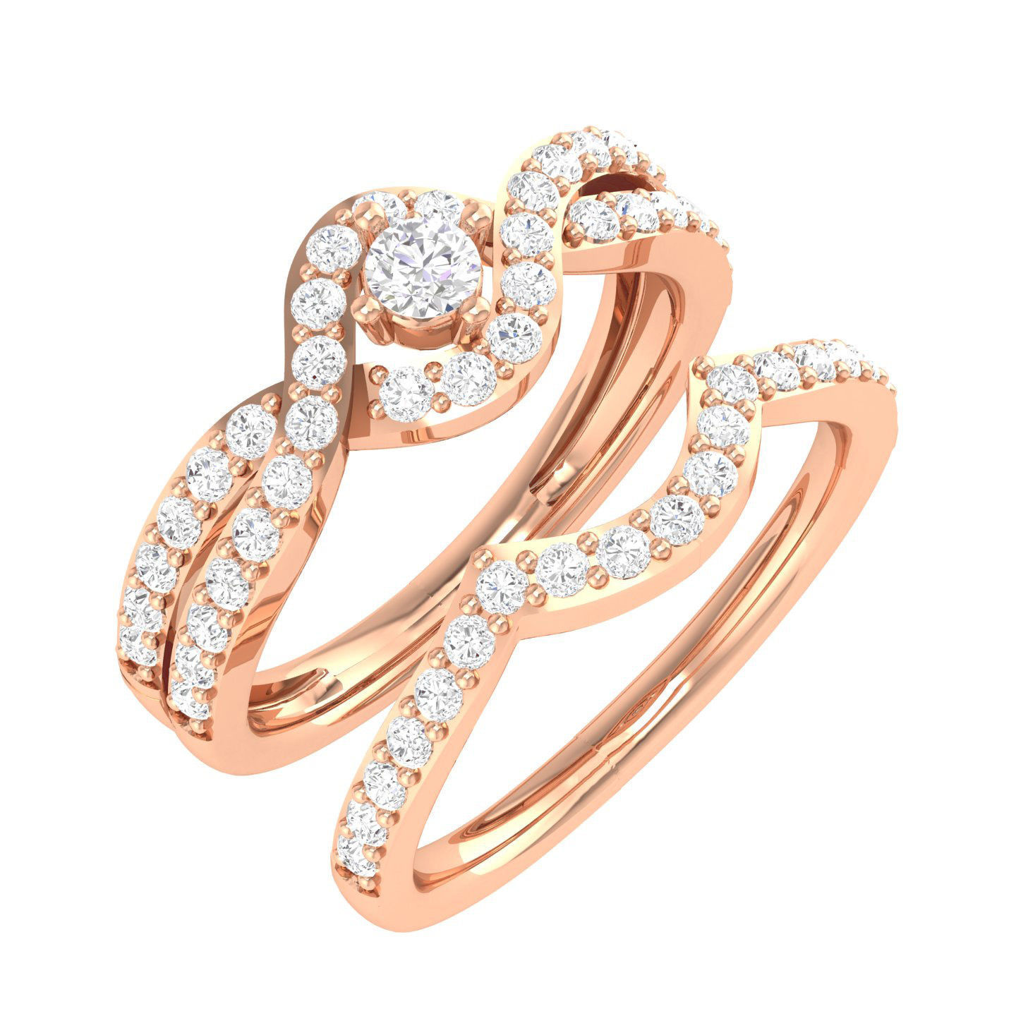 224  Solitaire Rings with bands 3dm stl renders details 3D Model Collection_34