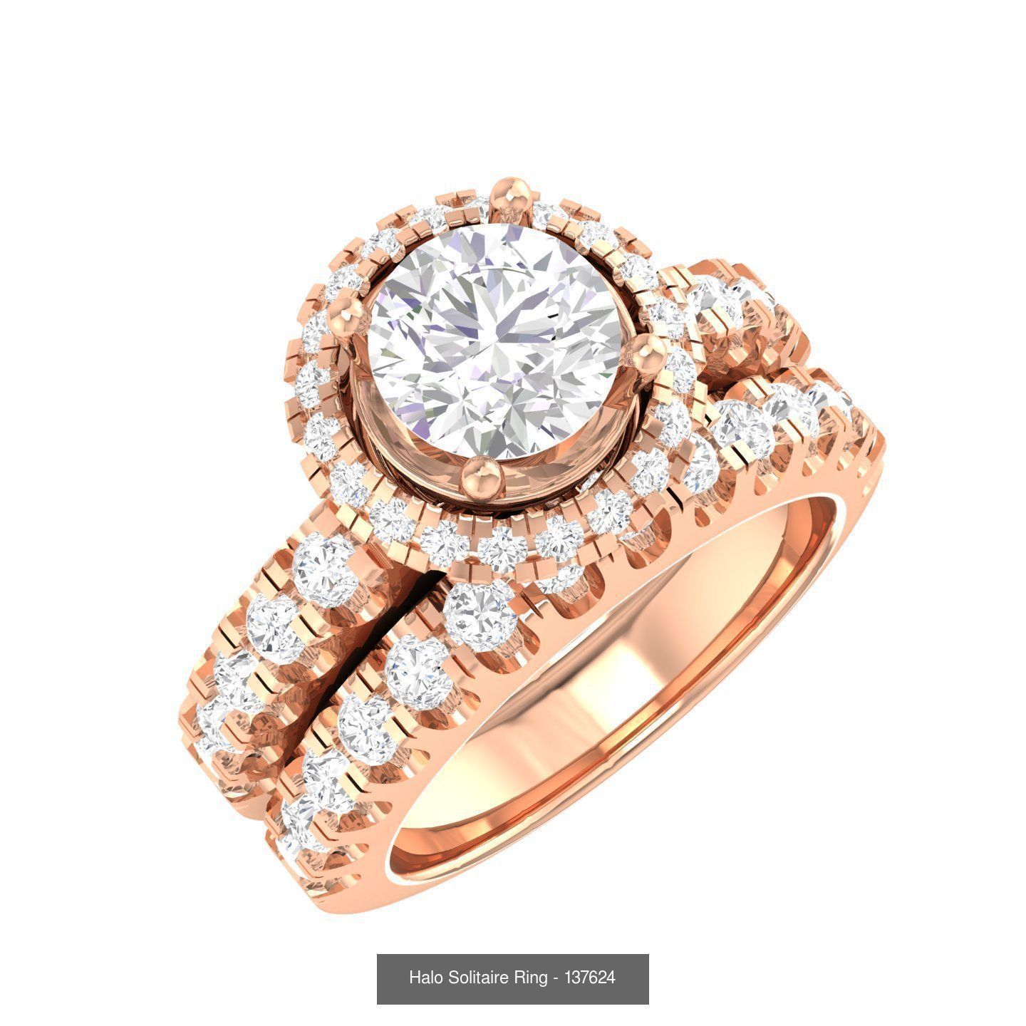 224  Solitaire Rings with bands 3dm stl renders details 3D Model Collection_137