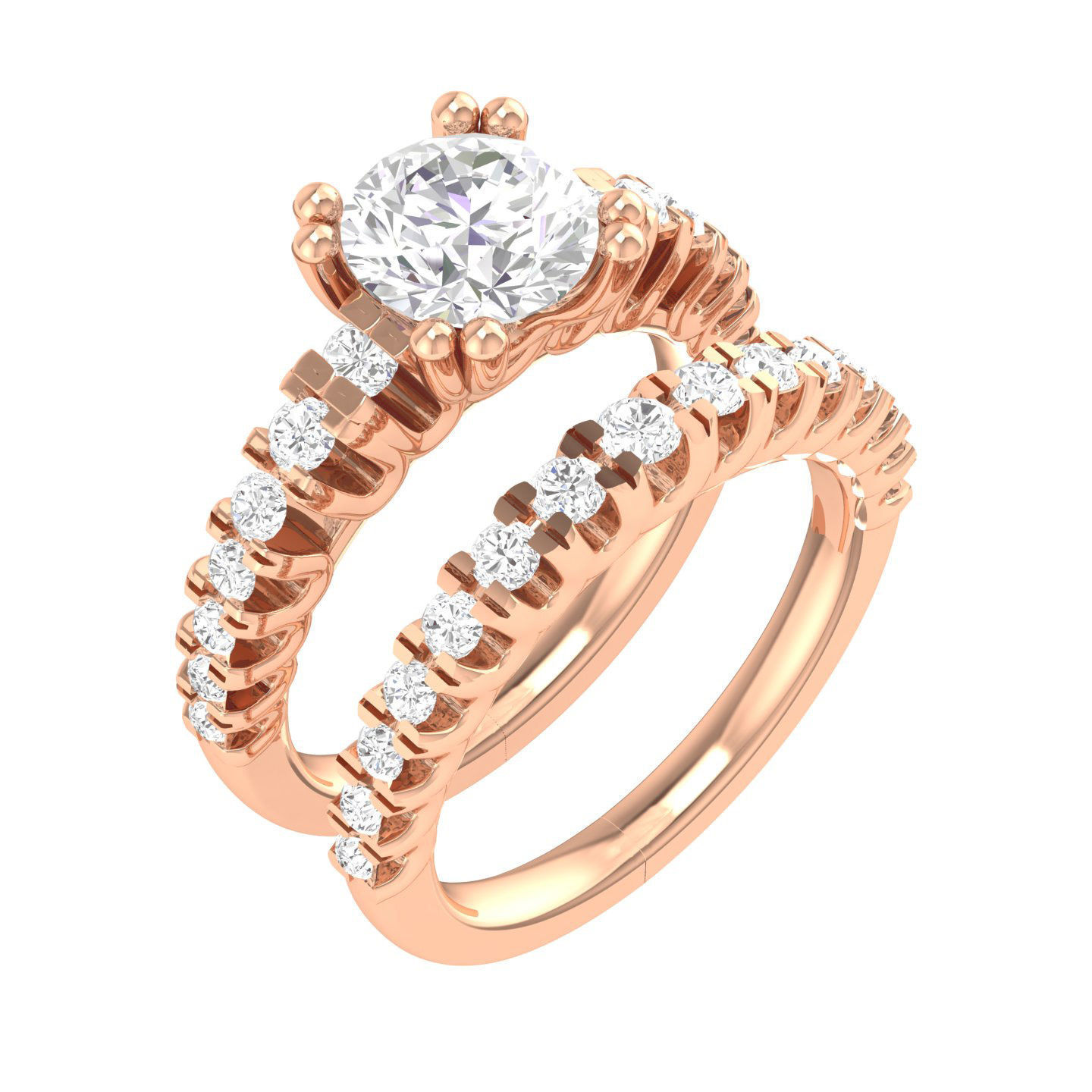 224  Solitaire Rings with bands 3dm stl renders details 3D Model Collection_176