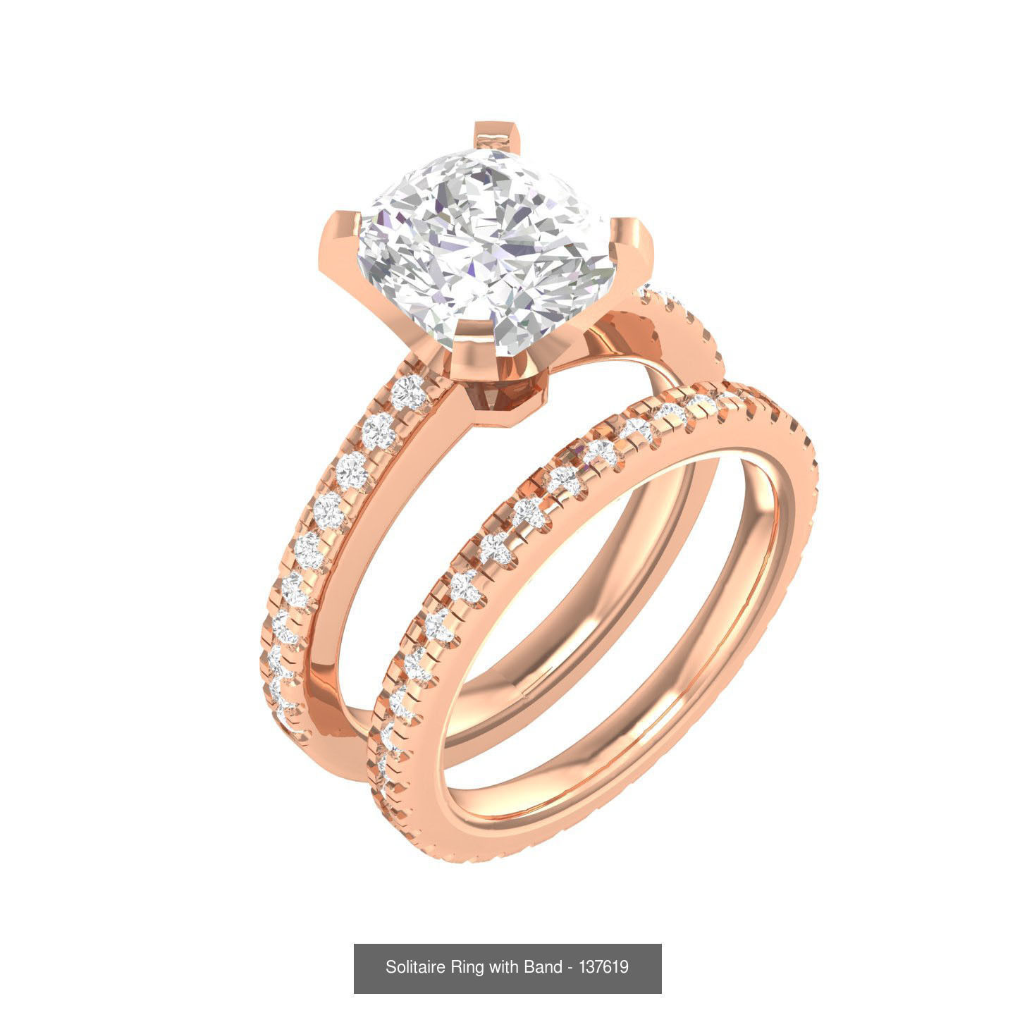 224  Solitaire Rings with bands 3dm stl renders details 3D Model Collection_139