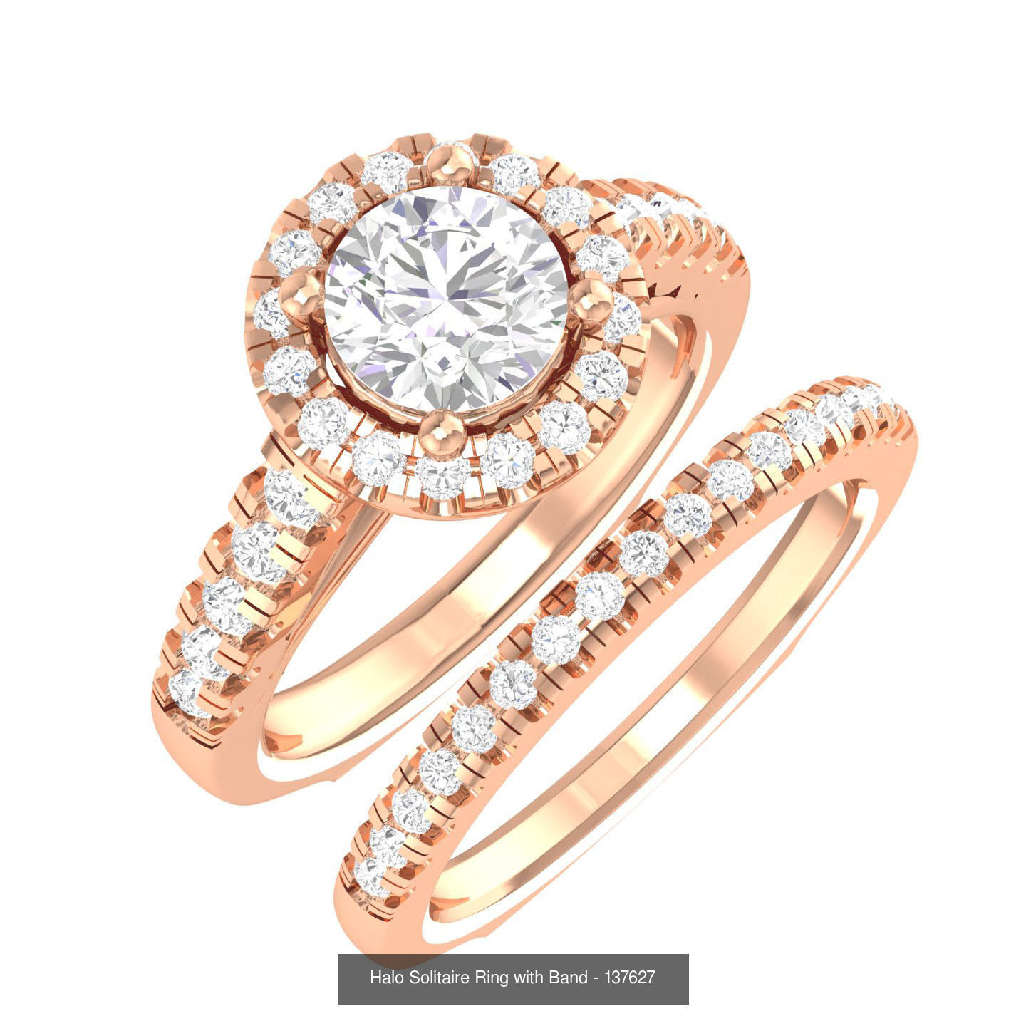 224  Solitaire Rings with bands 3dm stl renders details 3D Model Collection_133