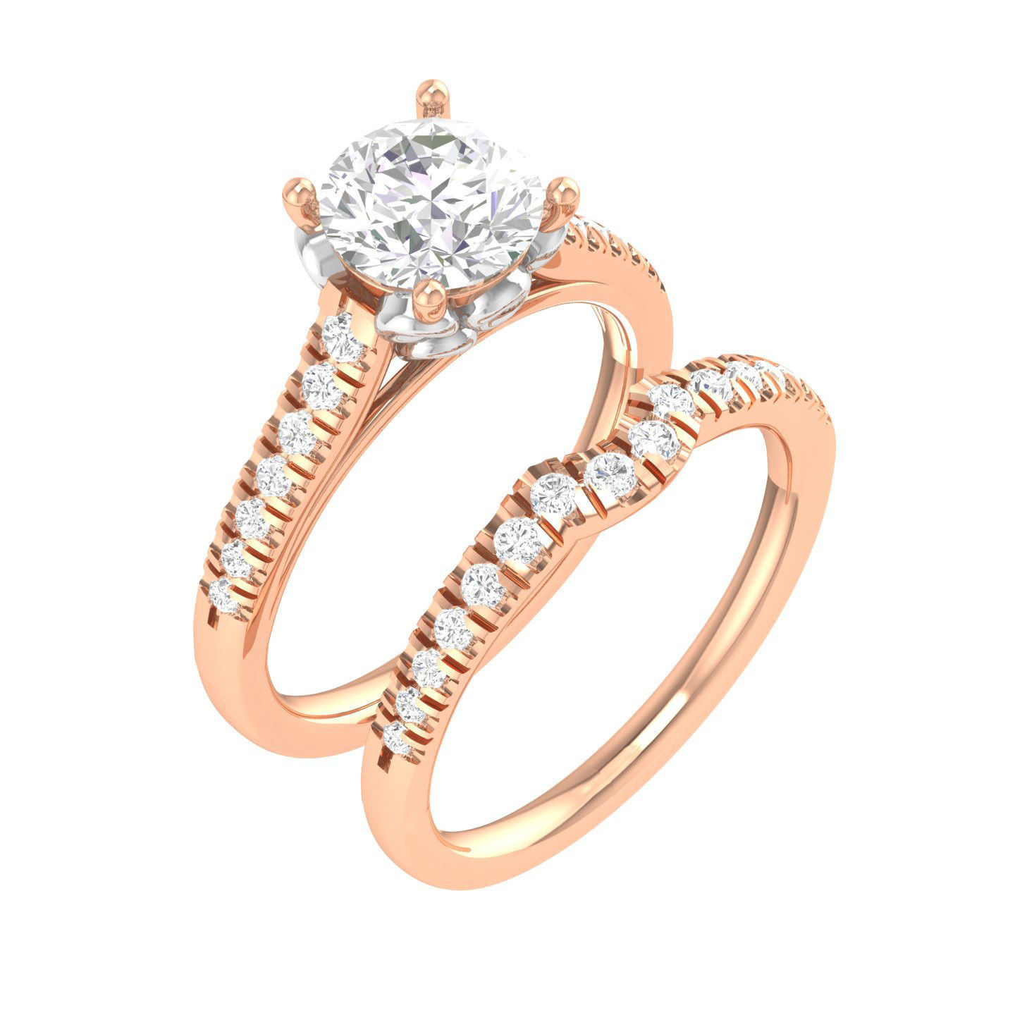 224  Solitaire Rings with bands 3dm stl renders details 3D Model Collection_92