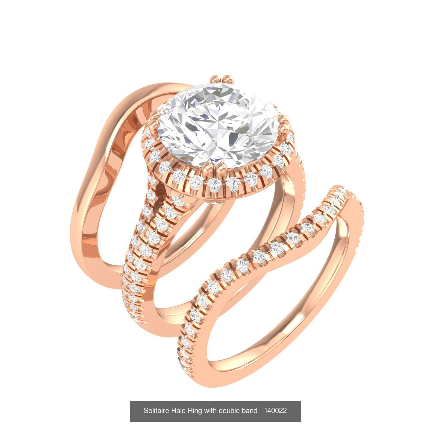 224  Solitaire Rings with bands 3dm stl renders details 3D Model Collection_61