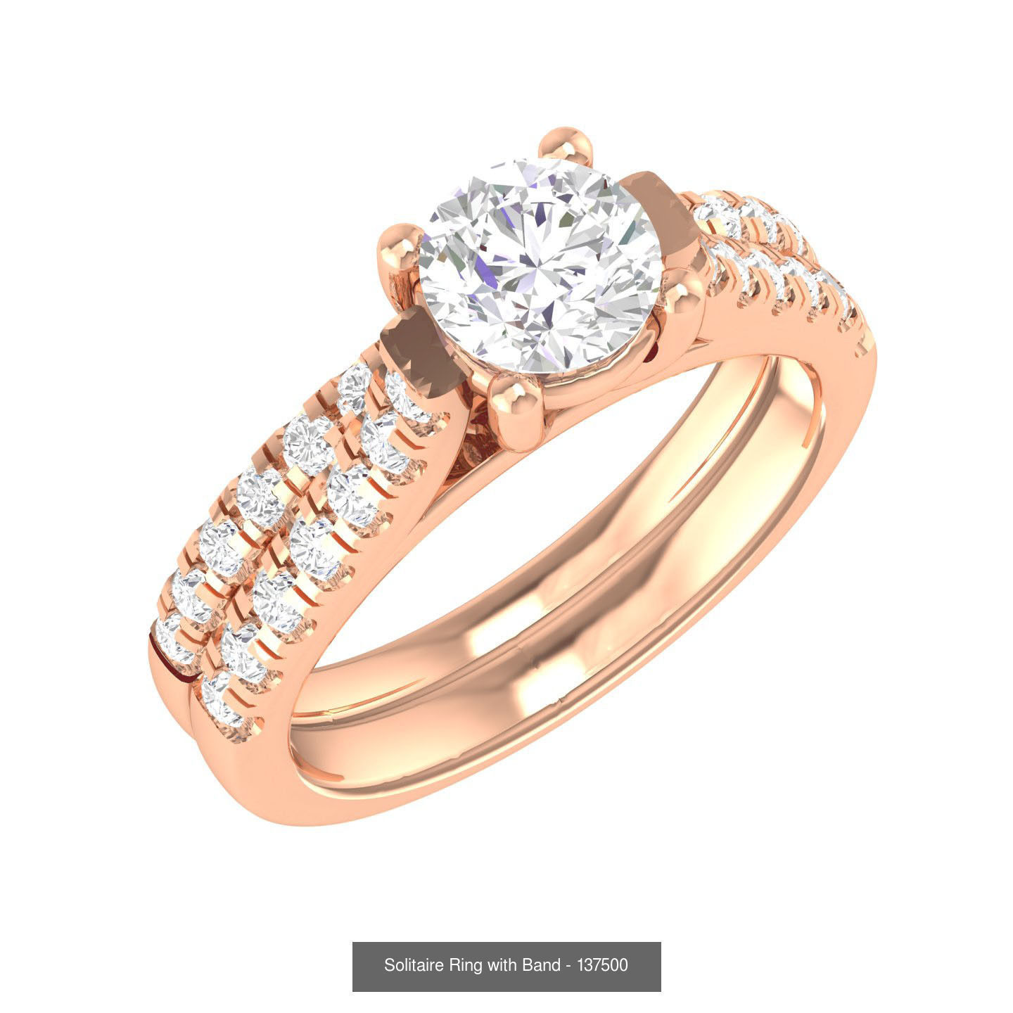224  Solitaire Rings with bands 3dm stl renders details 3D Model Collection_203