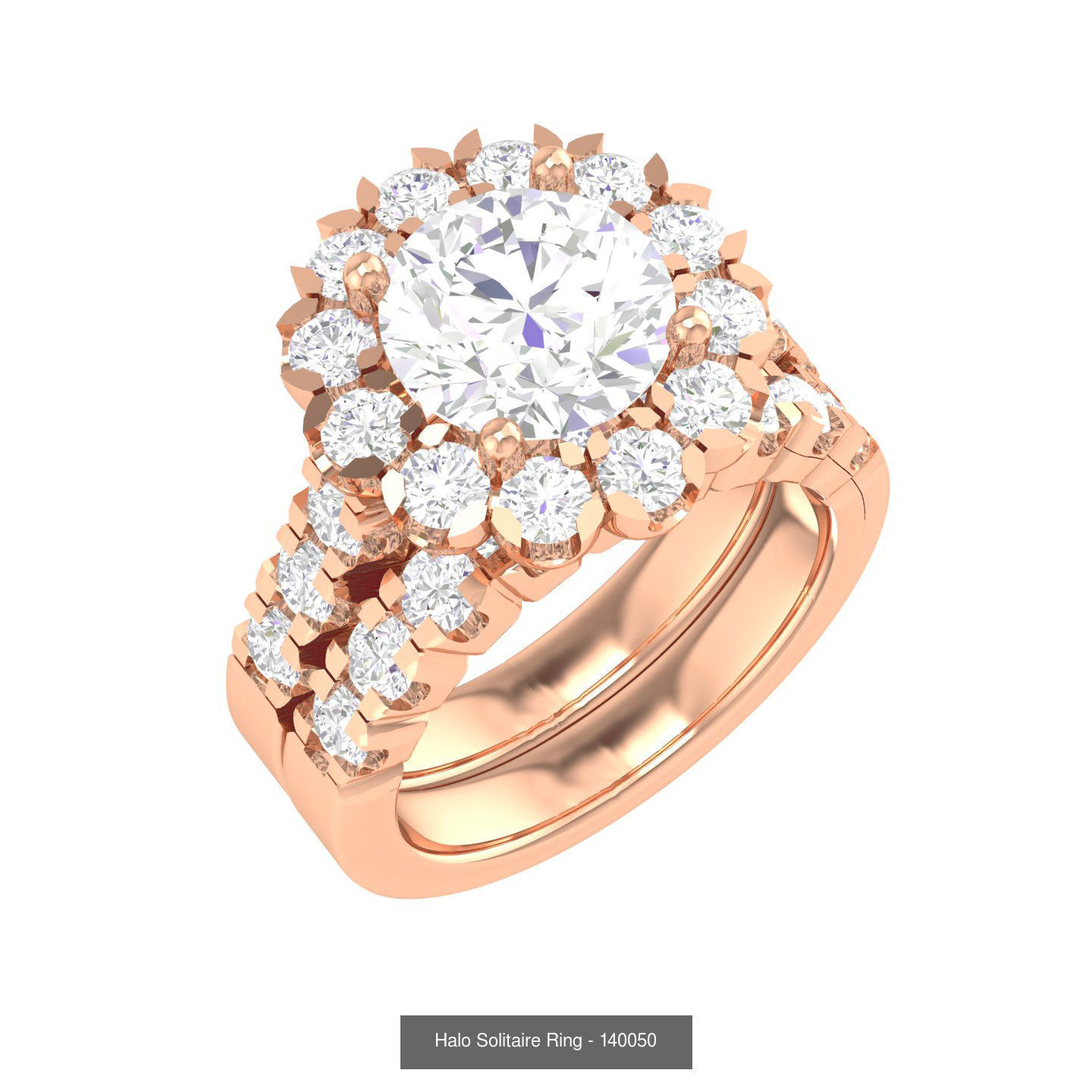224  Solitaire Rings with bands 3dm stl renders details 3D Model Collection_41
