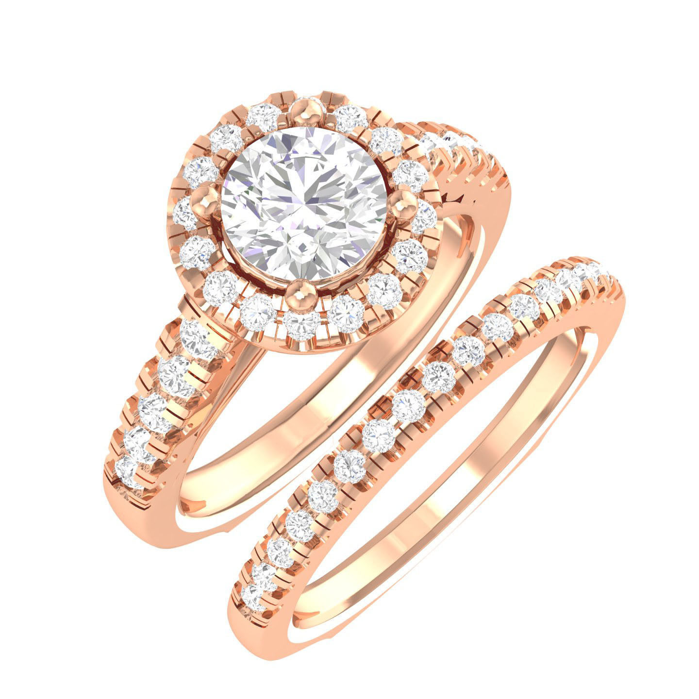 224  Solitaire Rings with bands 3dm stl renders details 3D Model Collection_192