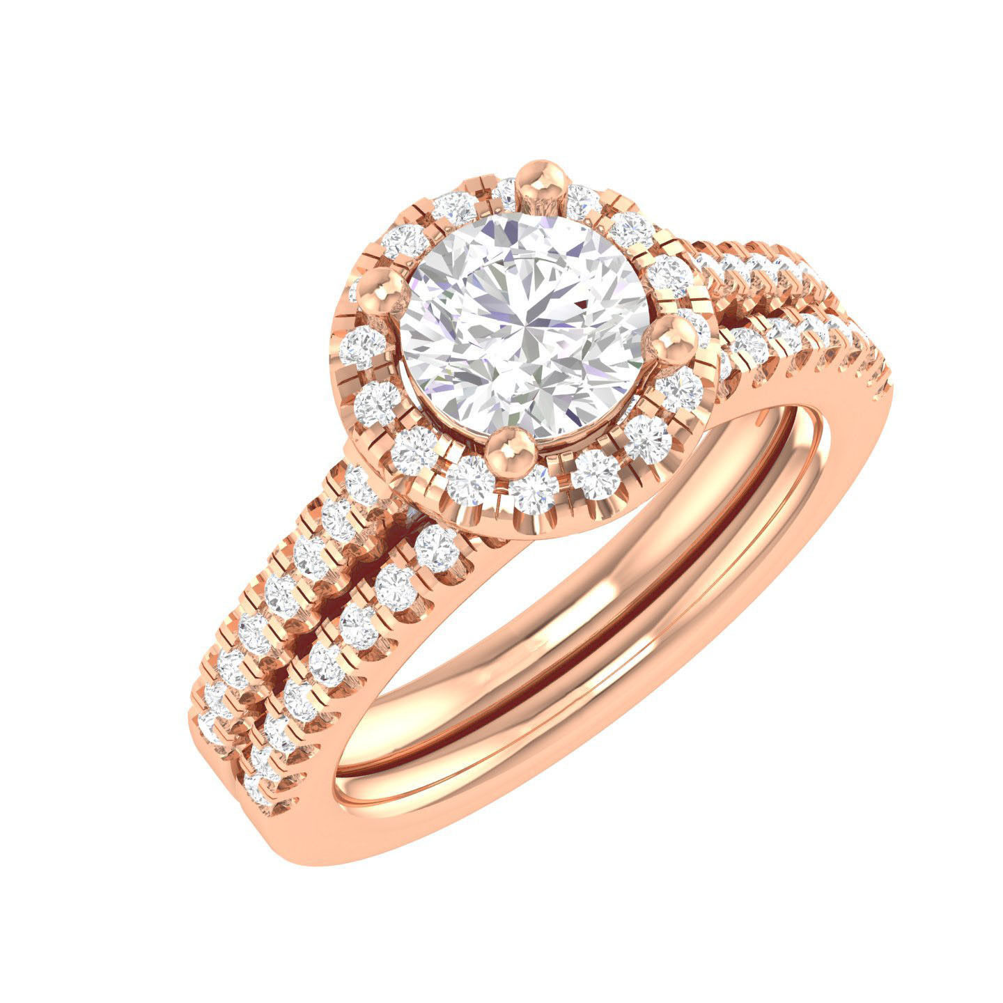 224  Solitaire Rings with bands 3dm stl renders details 3D Model Collection_180