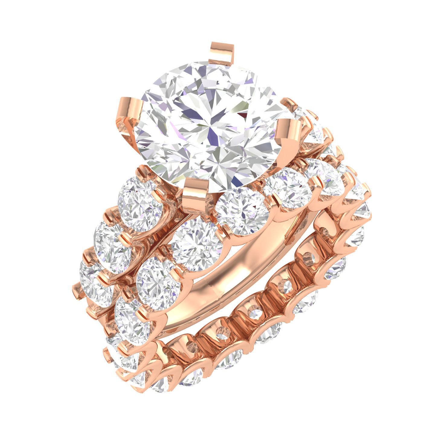 224  Solitaire Rings with bands 3dm stl renders details 3D Model Collection_234