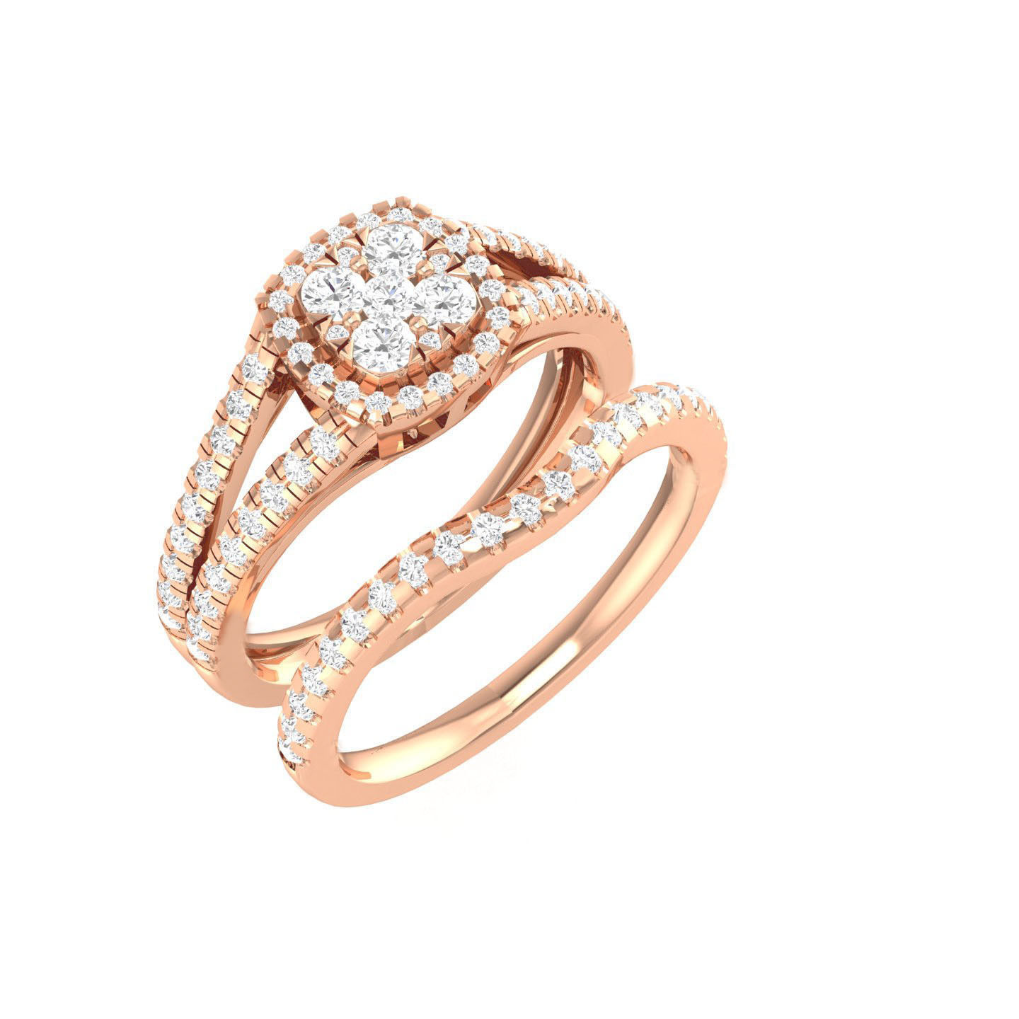 224  Solitaire Rings with bands 3dm stl renders details 3D Model Collection_14