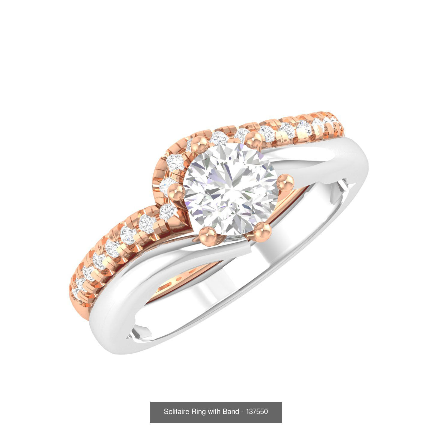 224  Solitaire Rings with bands 3dm stl renders details 3D Model Collection_171
