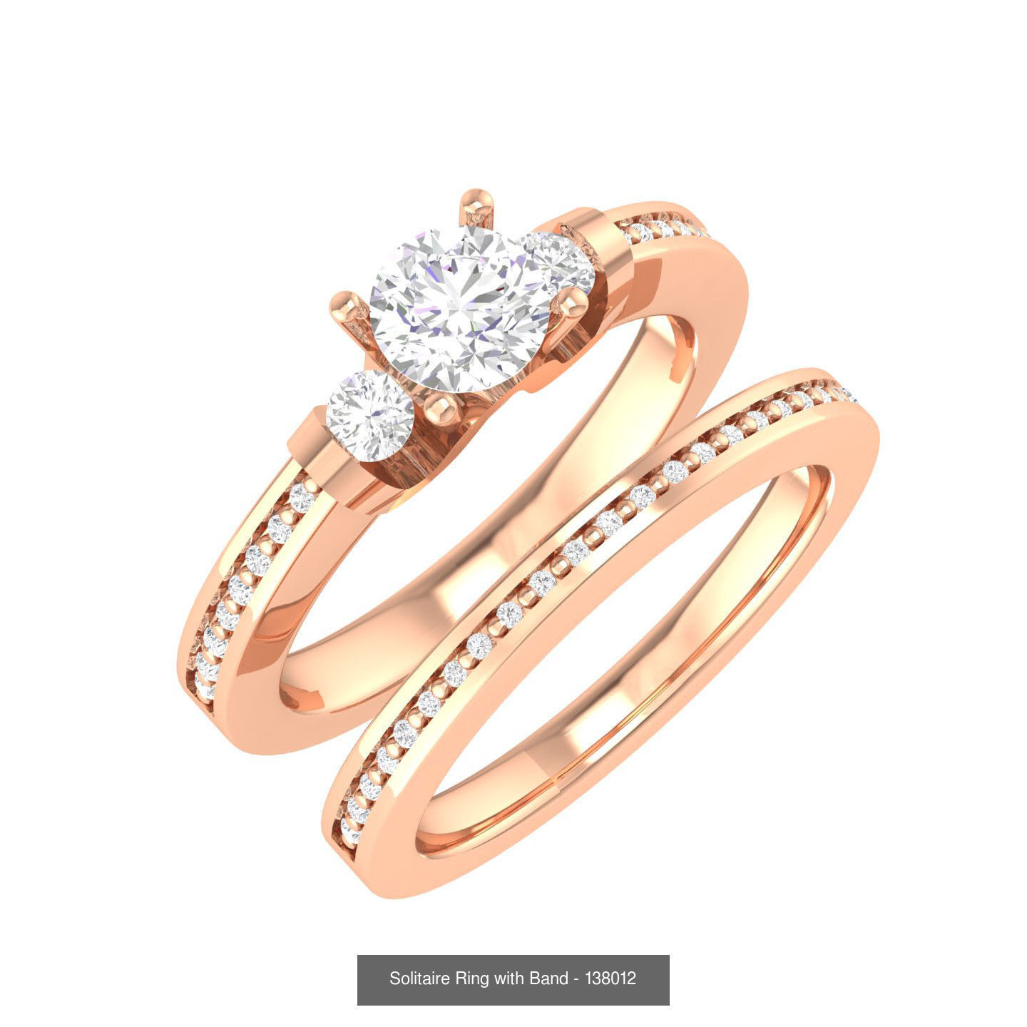 224  Solitaire Rings with bands 3dm stl renders details 3D Model Collection_101