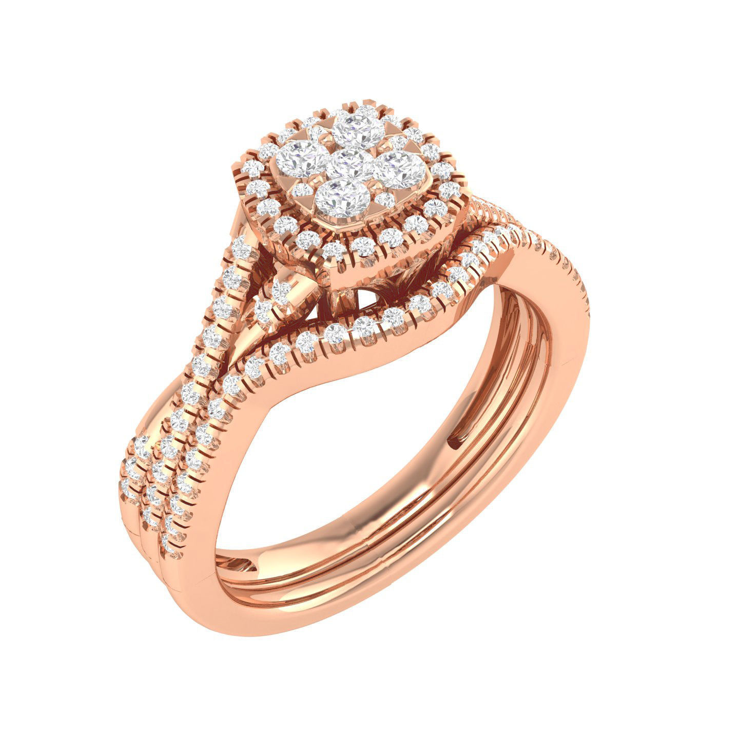 224  Solitaire Rings with bands 3dm stl renders details 3D Model Collection_166