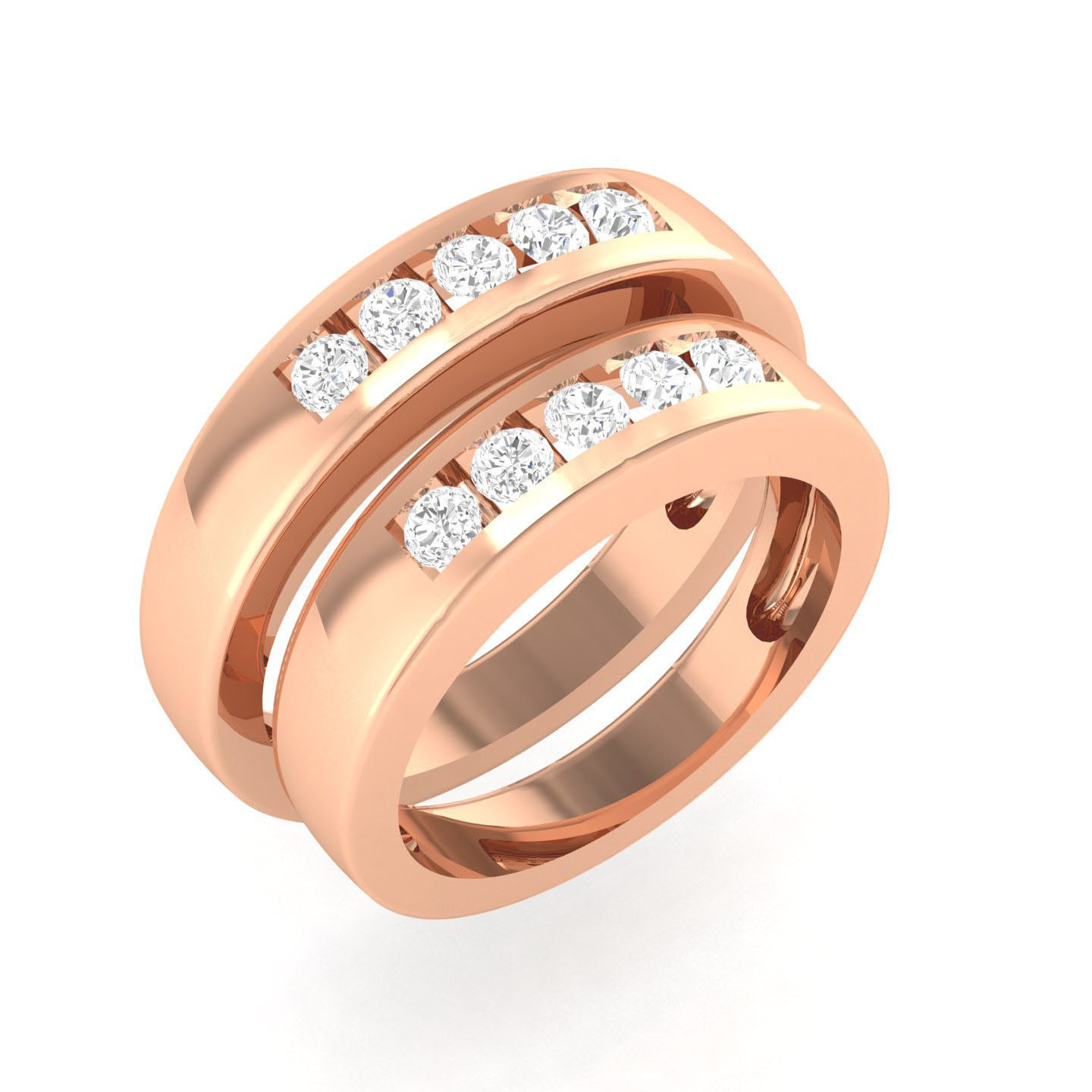 224  Solitaire Rings with bands 3dm stl renders details 3D Model Collection_4