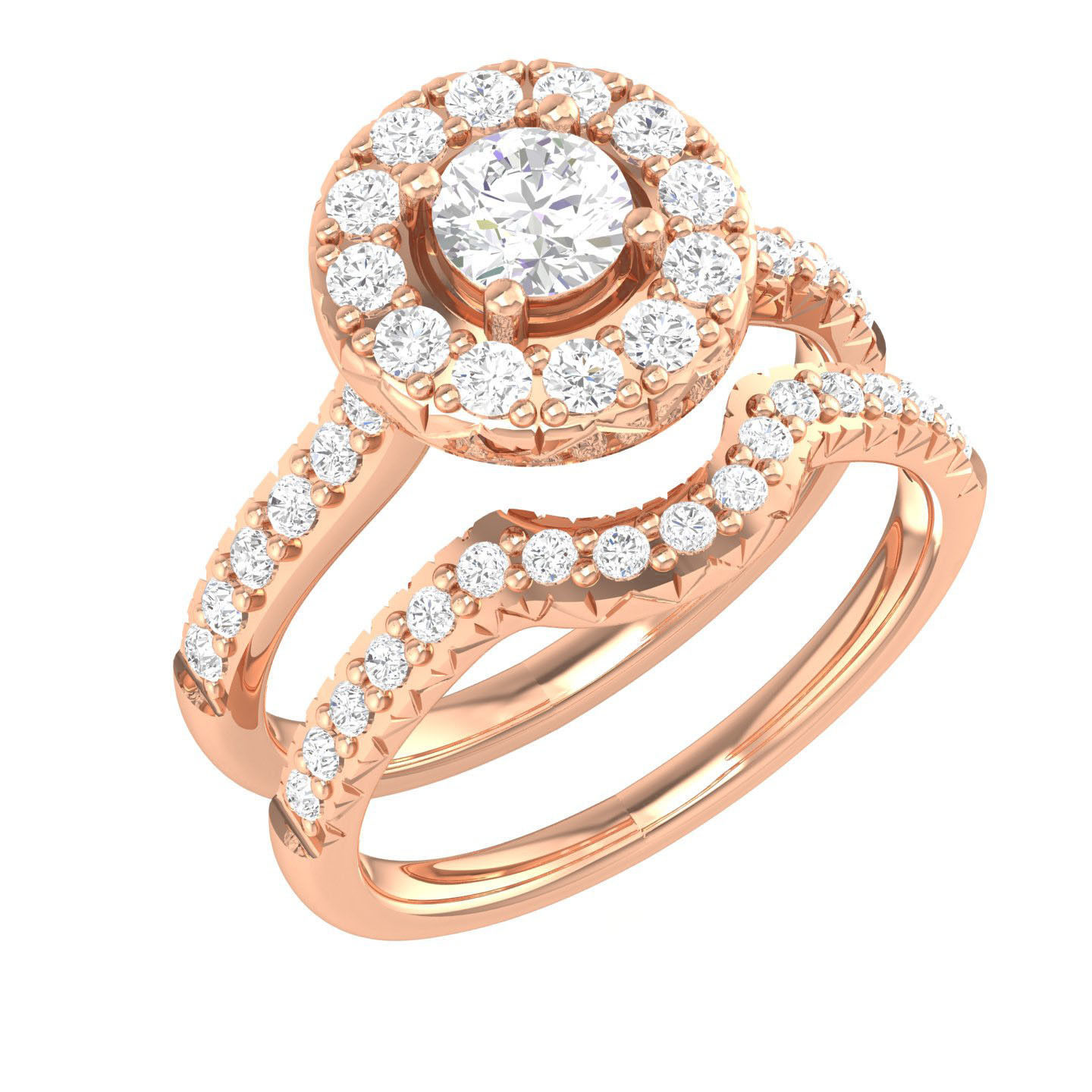 224  Solitaire Rings with bands 3dm stl renders details 3D Model Collection_238