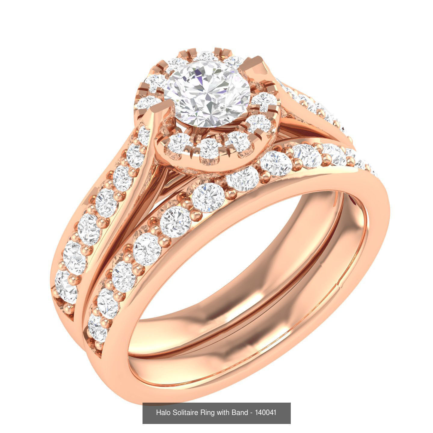 224  Solitaire Rings with bands 3dm stl renders details 3D Model Collection_55