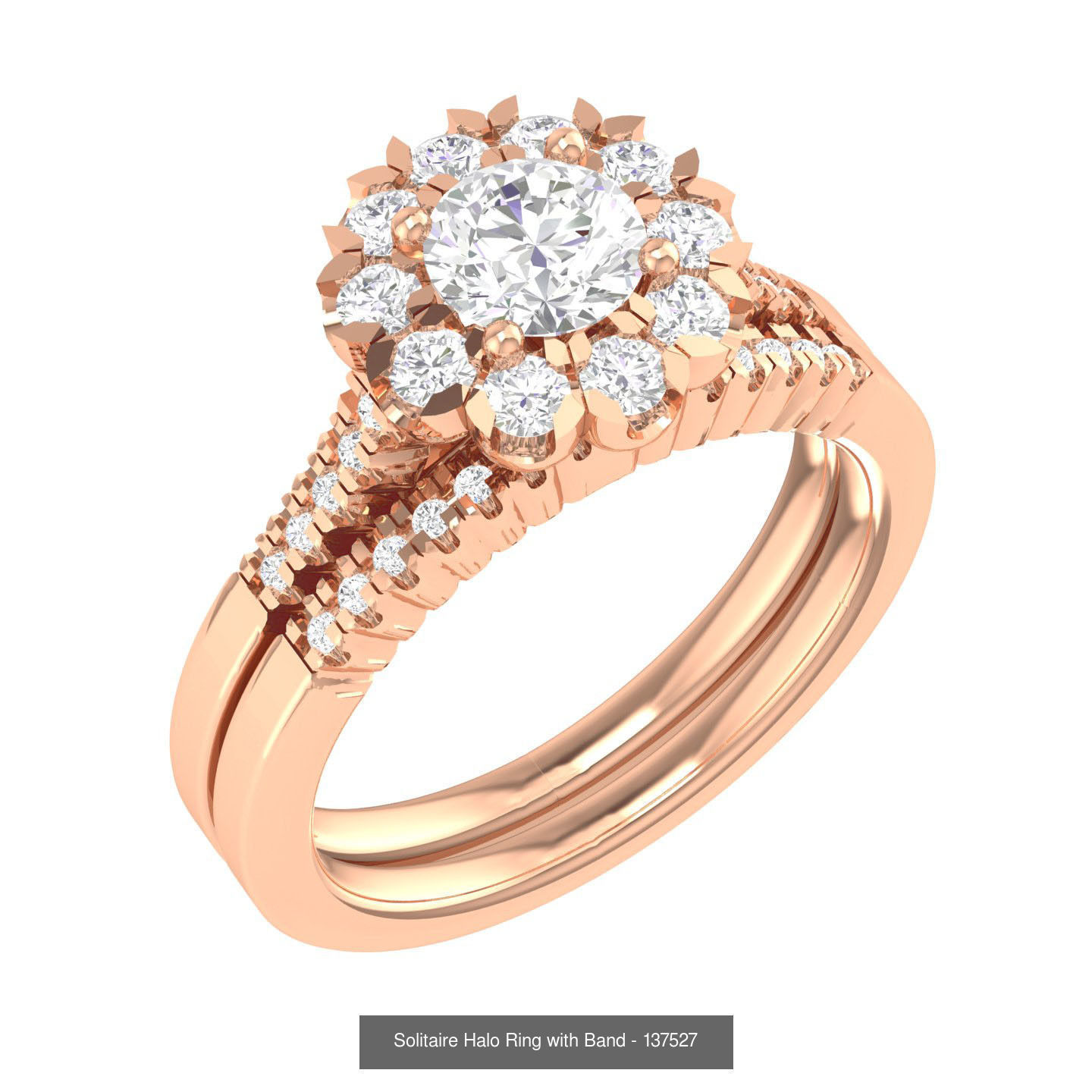 224  Solitaire Rings with bands 3dm stl renders details 3D Model Collection_185