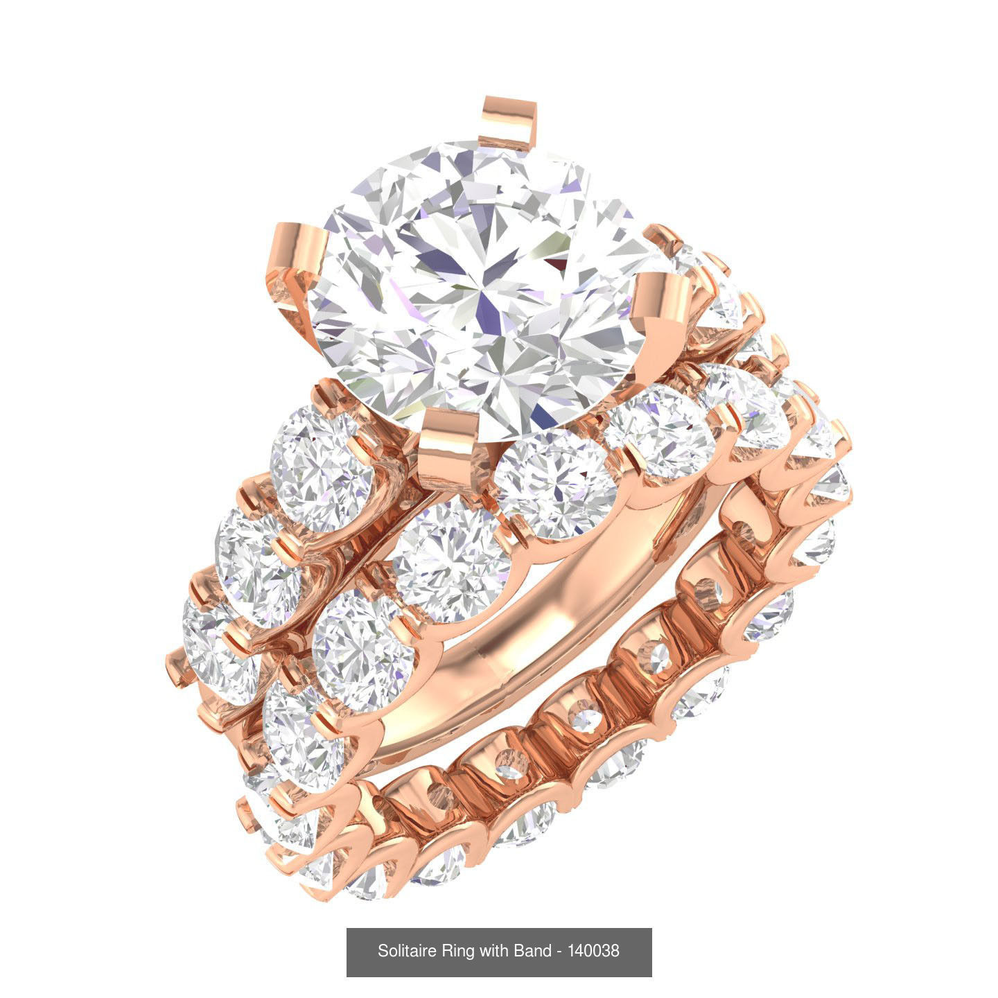 224  Solitaire Rings with bands 3dm stl renders details 3D Model Collection_59